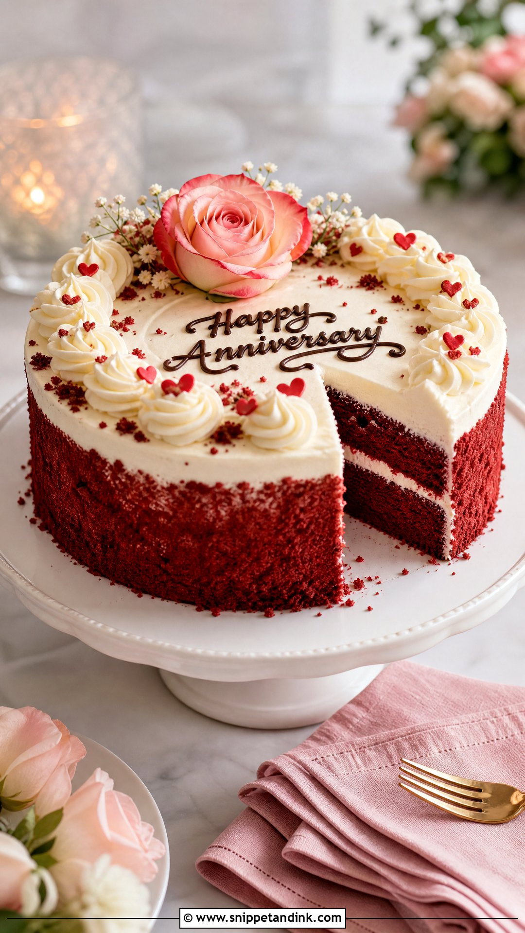 Red Velvet Wedding Anniversary Cake - Snippet and Ink - 20 Simple Wedding Anniversary Cake Design Ideas