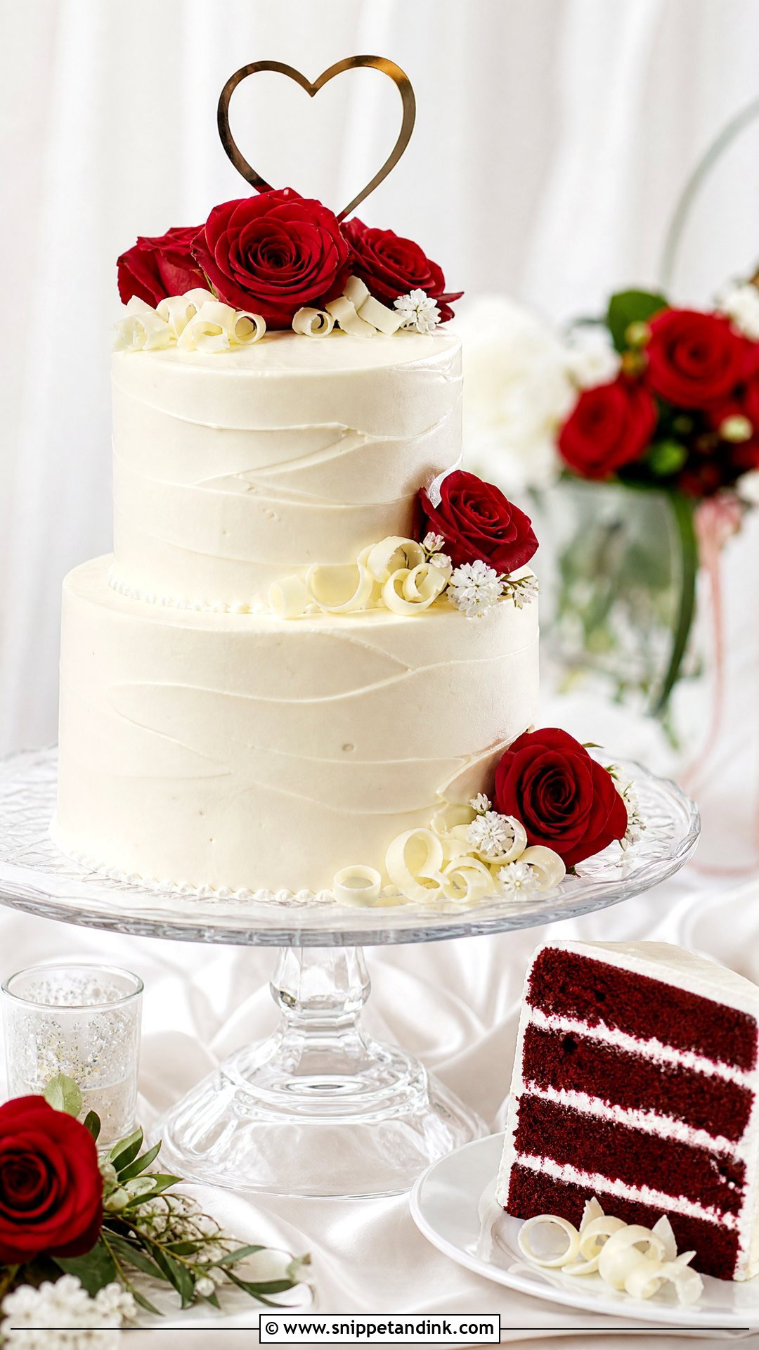 Red Velvet Wedding Cake - Snippet and Ink - 25 Love Theme Cake Ideas for Wedding