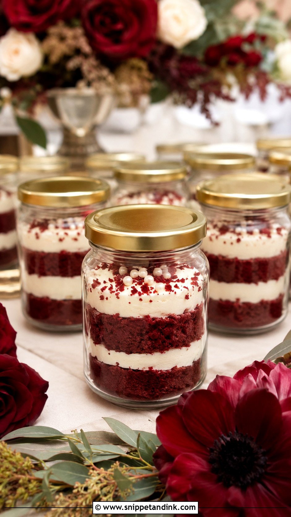 Red Velvet Wedding Cake In A Jar - Snippet and Ink - 25 Wedding Cake Ideas in a Jar