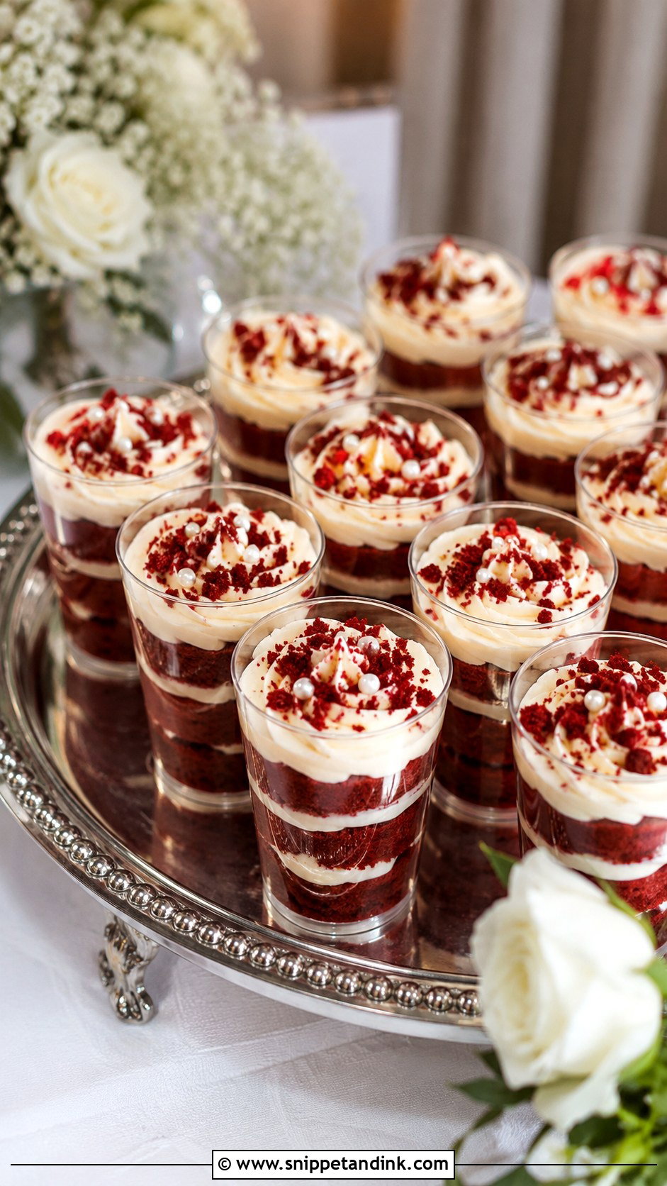 Red Velvet Wedding Cake Shooters - Snippet and Ink - 20 Wedding Cake Shooters
