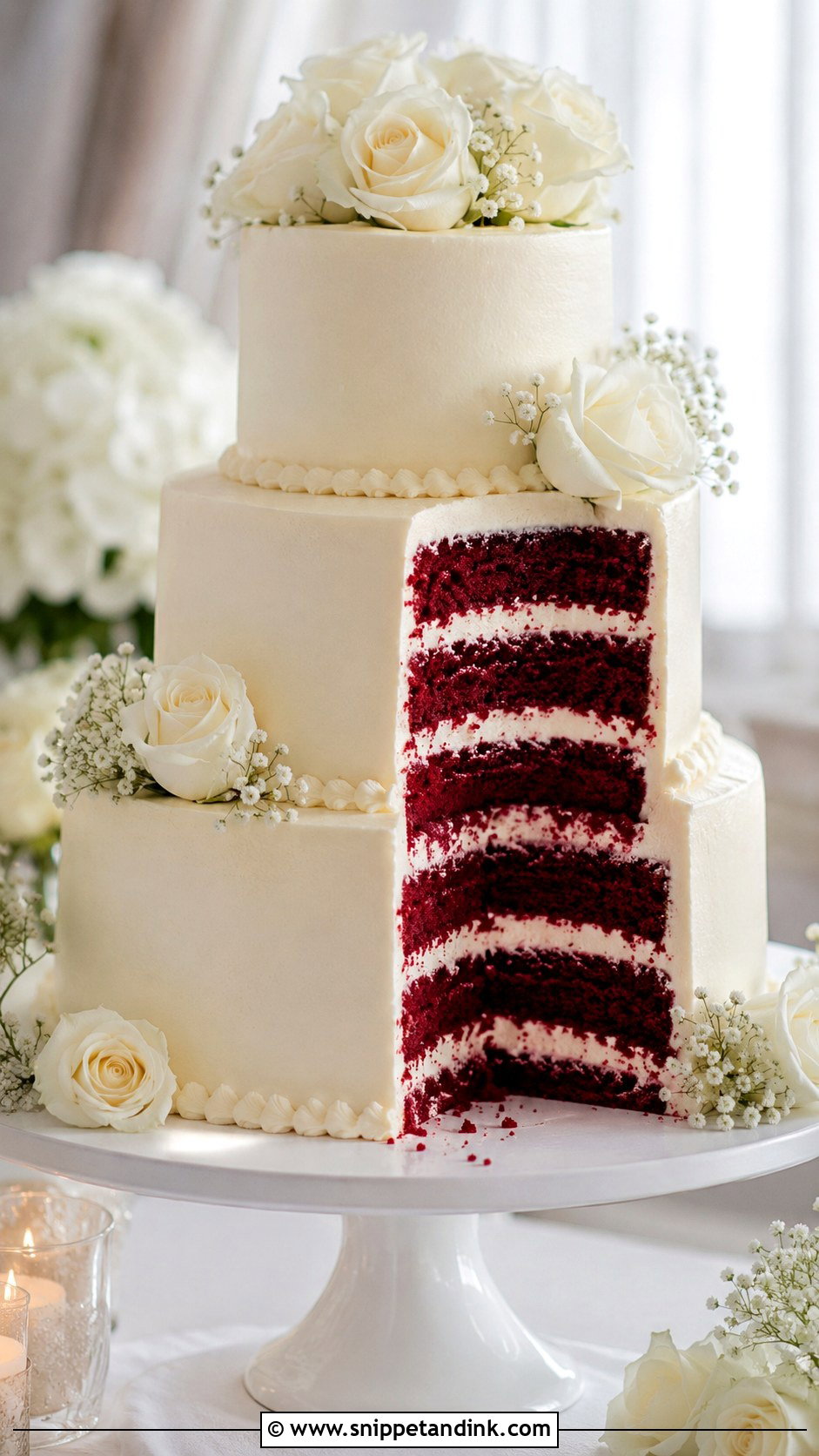 Red Velvet Wedding Cake With Cream Cheese Frosting - Snippet and Ink - 20 Red Well Wet Cake Ideas for Wedding