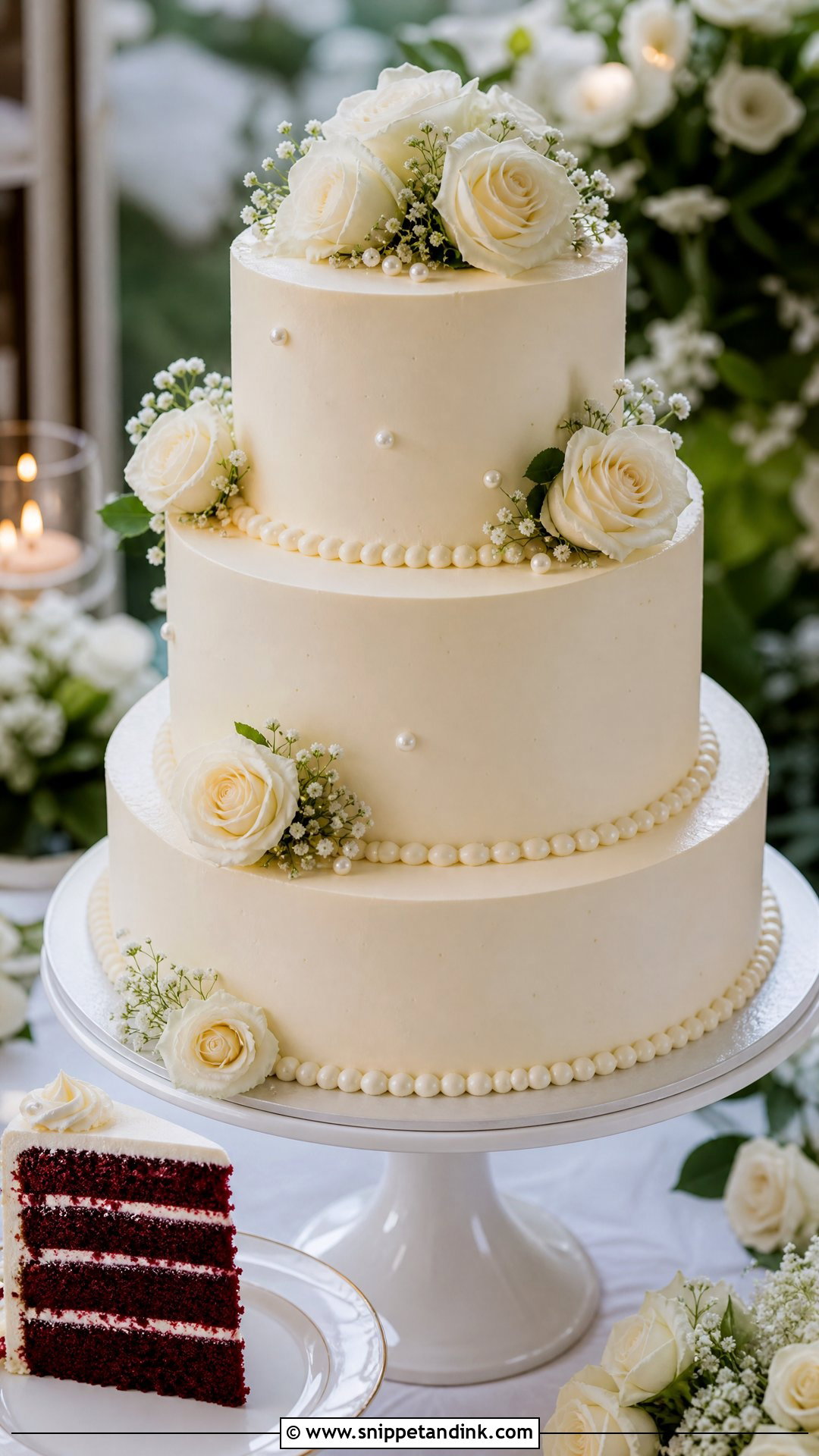 Red Velvet Wedding Cake With Cream Cheese Frosting - Snippet and Ink - 20 Red Velvet Wedding Cake Ideas