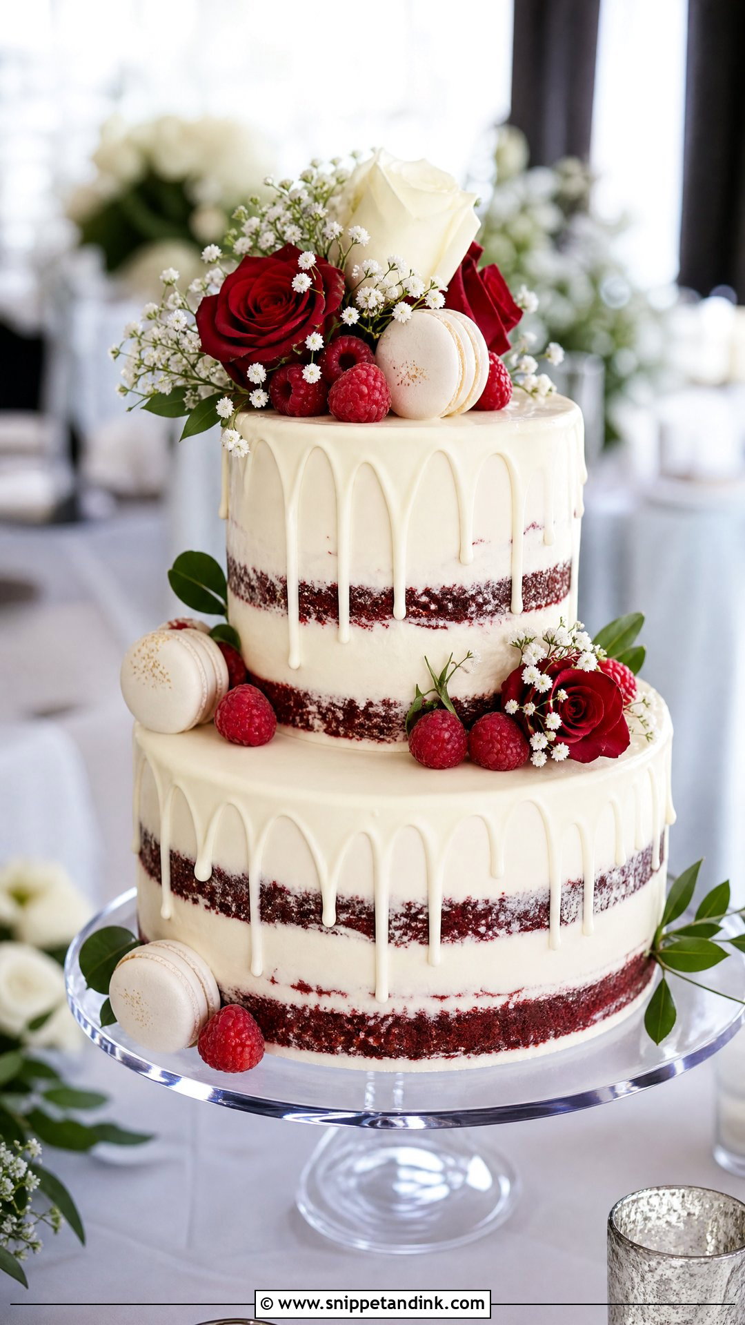 Red Velvet Wedding Cake With Drip - Snippet and Ink - 30 Red Velvet Cake Design Ideas for Wedding