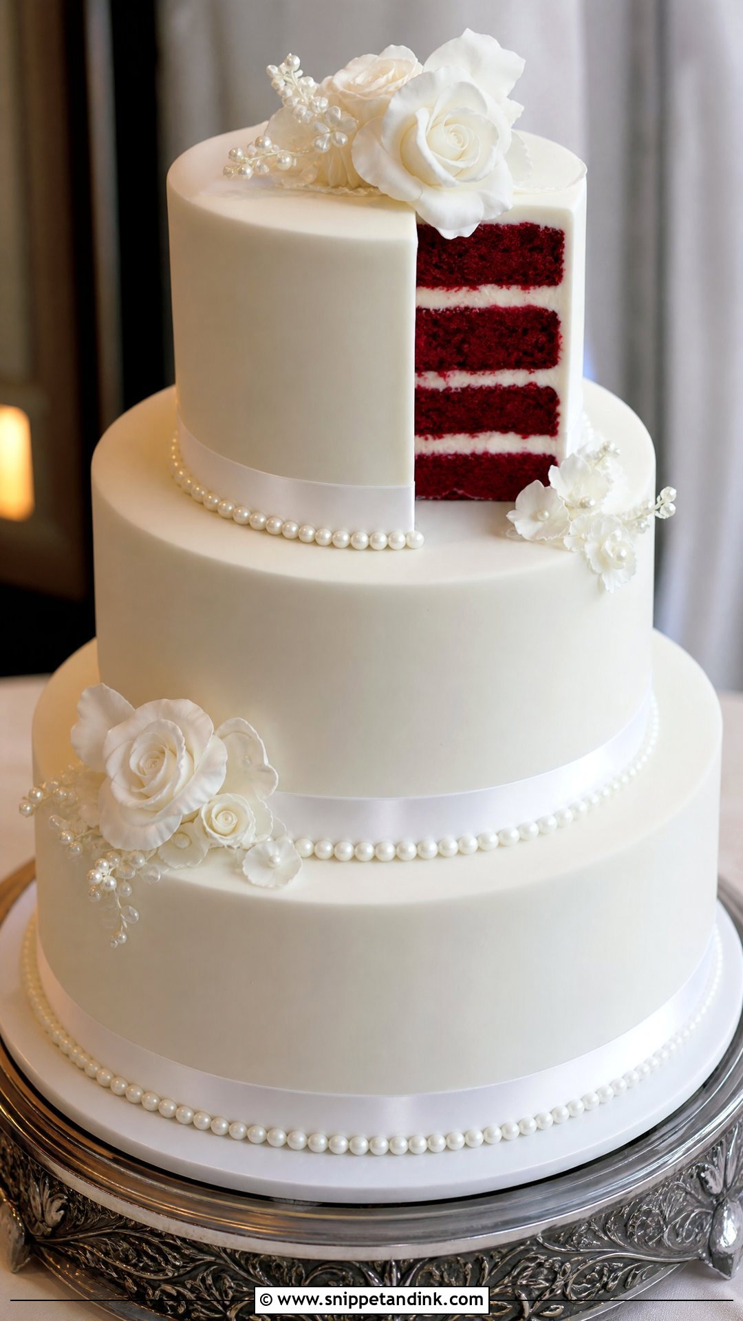 Red Velvet Wedding Cake With Fondant Finish - Snippet and Ink - 30 Red Velvet Cake Design Ideas for Wedding