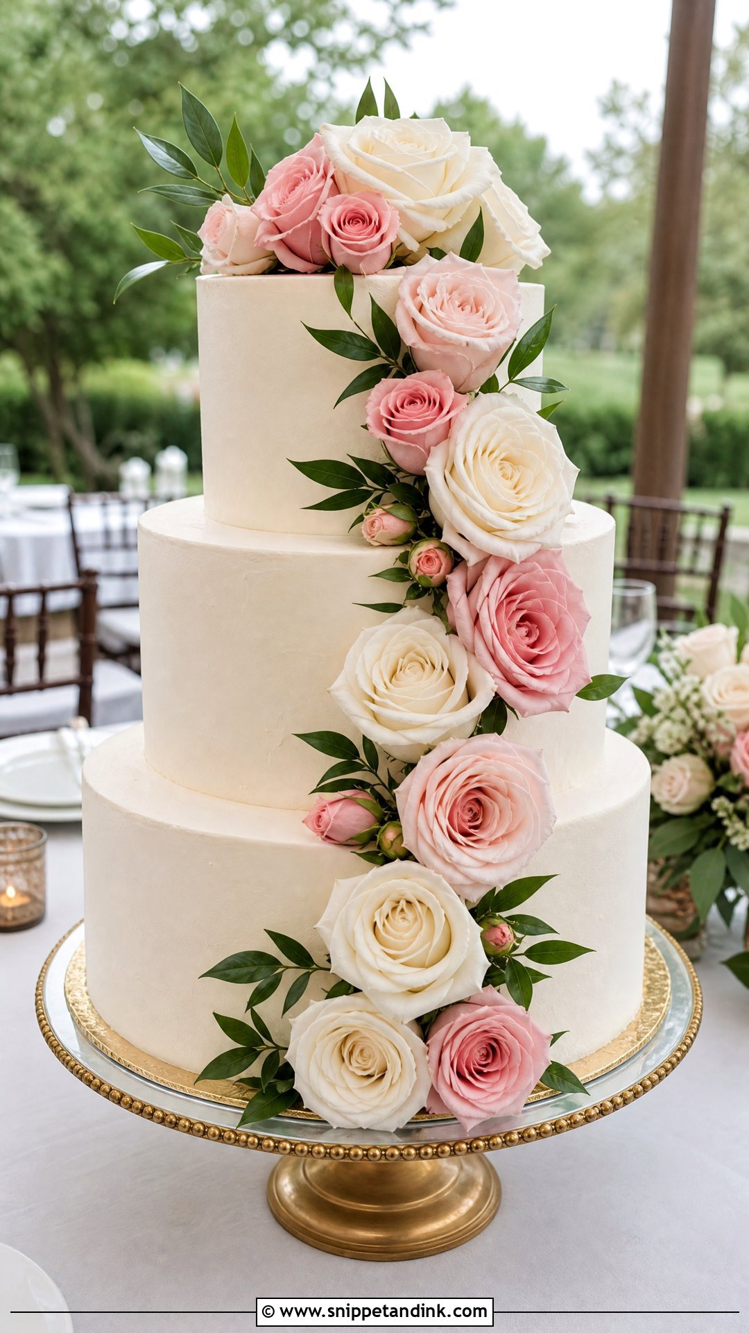 Red Velvet Wedding Cake With Fresh Roses - Snippet and Ink - 30 Red Velvet Cake Design Ideas for Wedding