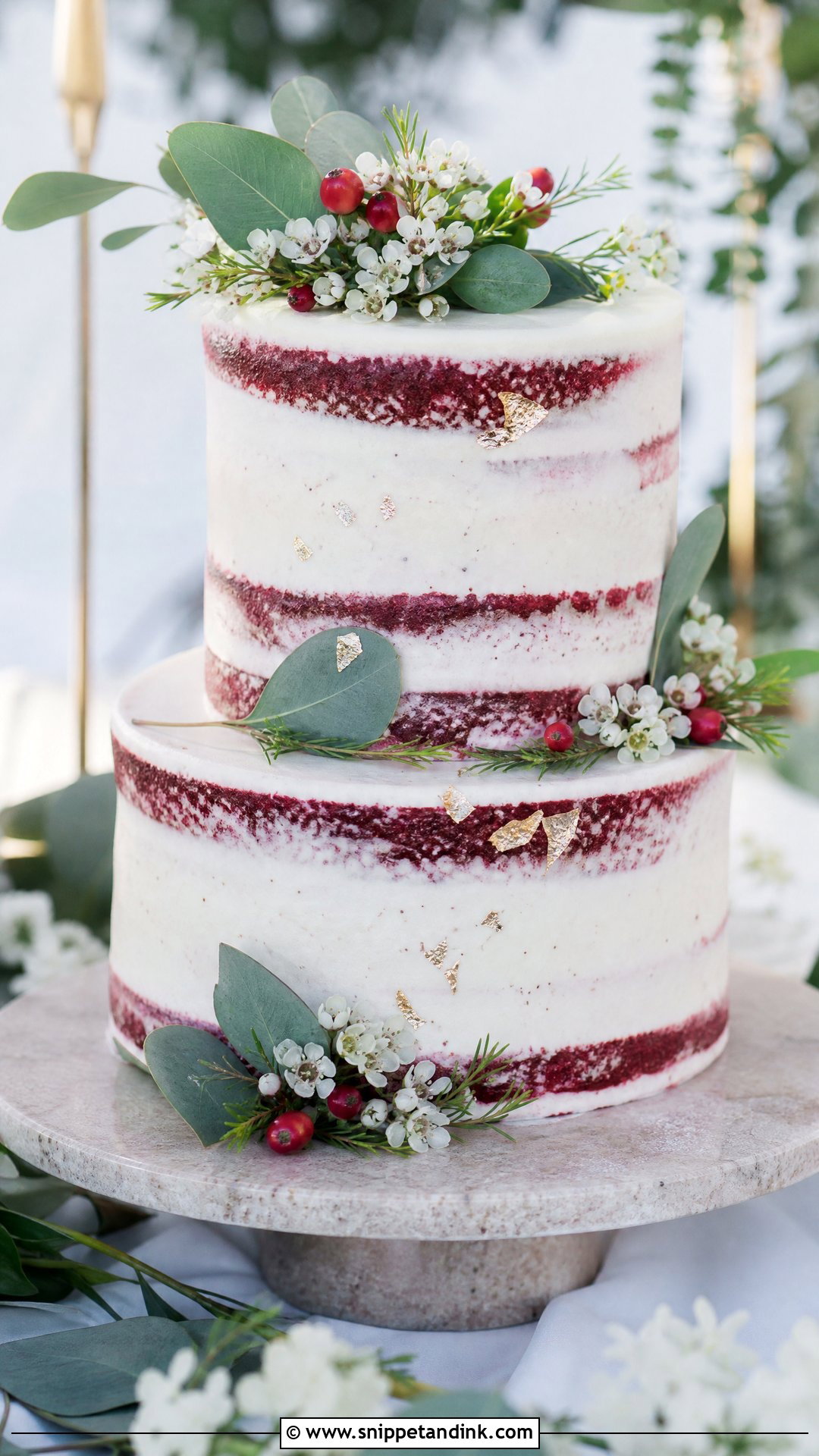 Red Velvet Wedding Cake With Semi Naked Frosting - Snippet and Ink - 30 Red Velvet Cake Design Ideas for Wedding