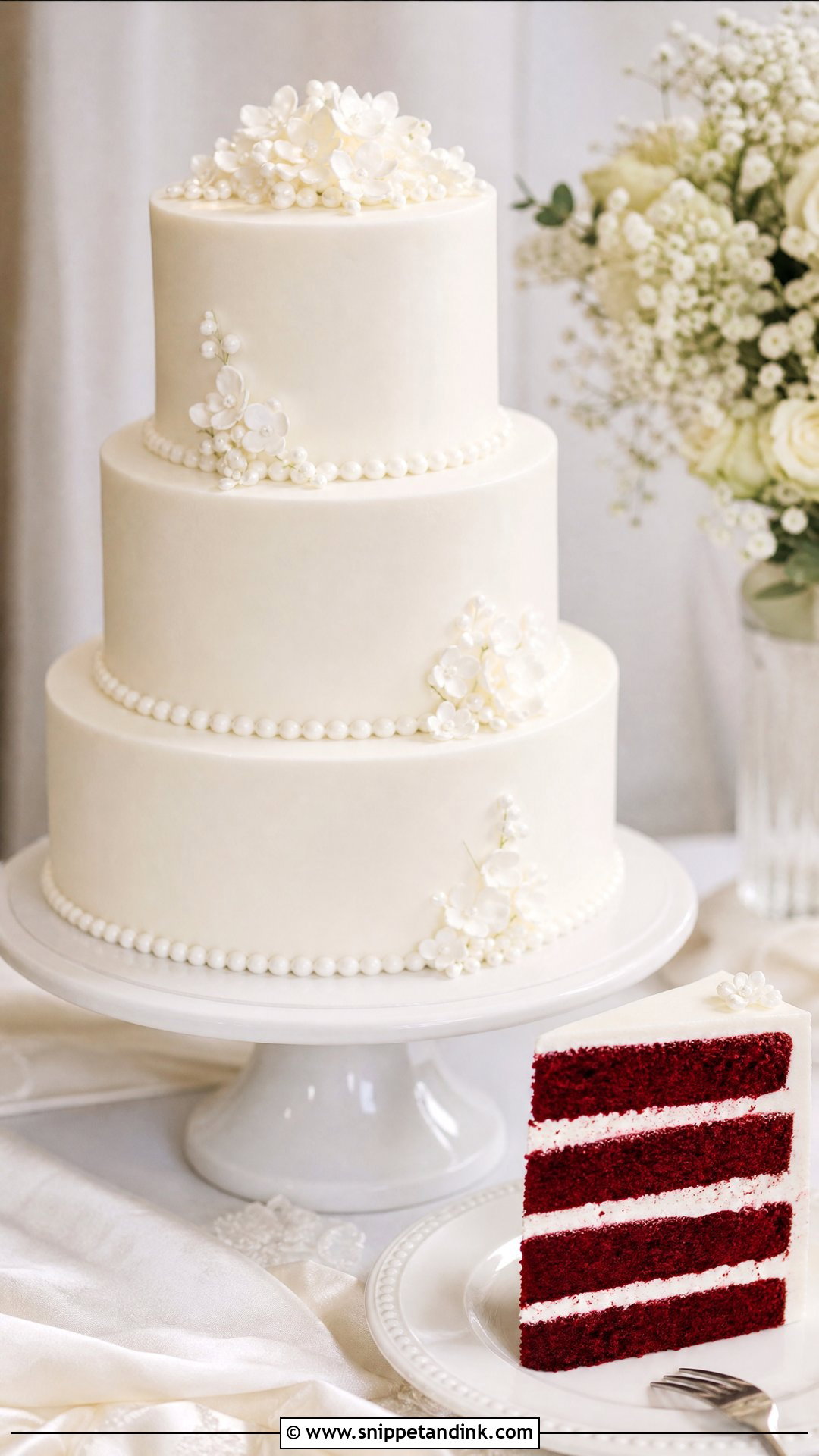 Red Velvet Wedding Cake With White Buttercream - Snippet and Ink - 30 Red Velvet Cake Design Ideas for Wedding