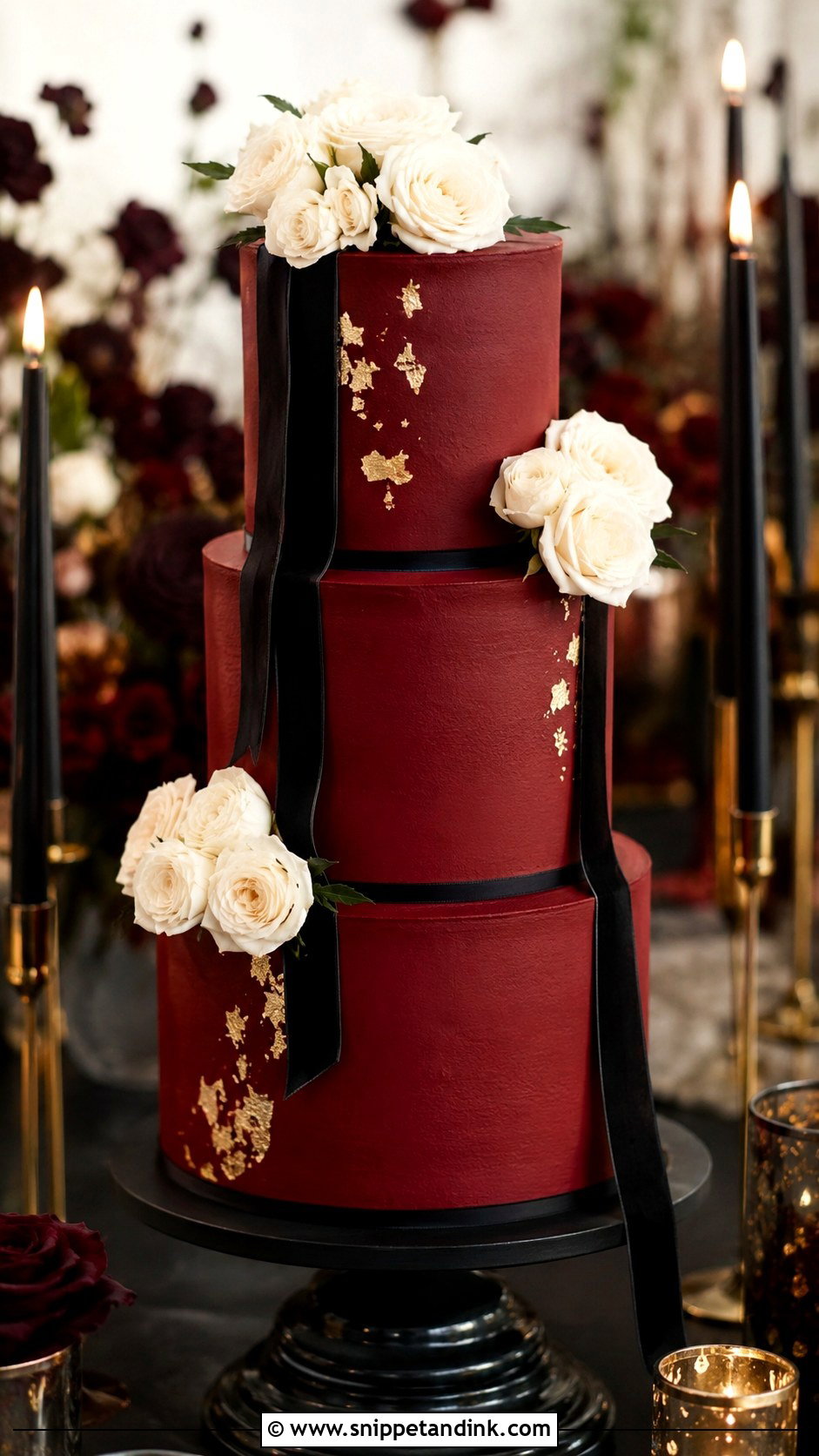 Red Wedding Cake - Snippet and Ink - 20 Dramatic Wedding Cake Ideas