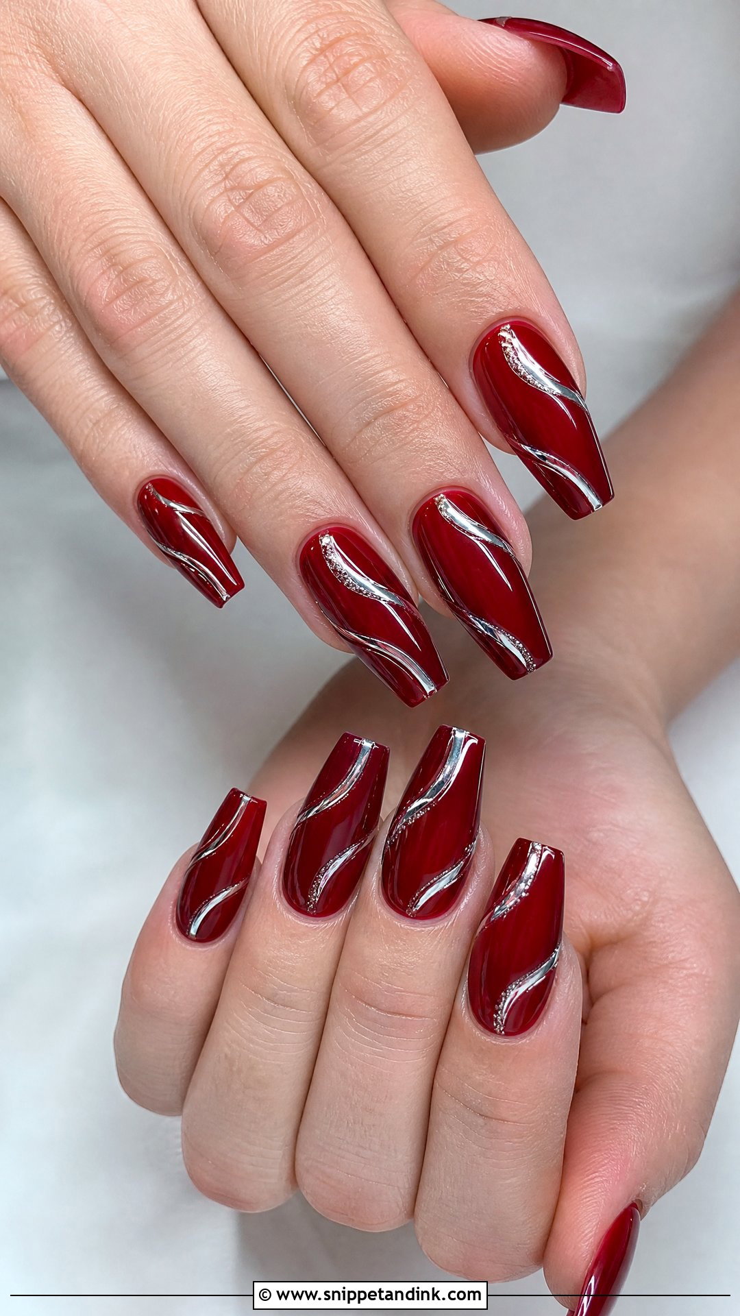 Red Wedding Nails With Silver Accents - Snippet and Ink - 25 Elegant Red Wedding Nail Art Ideas