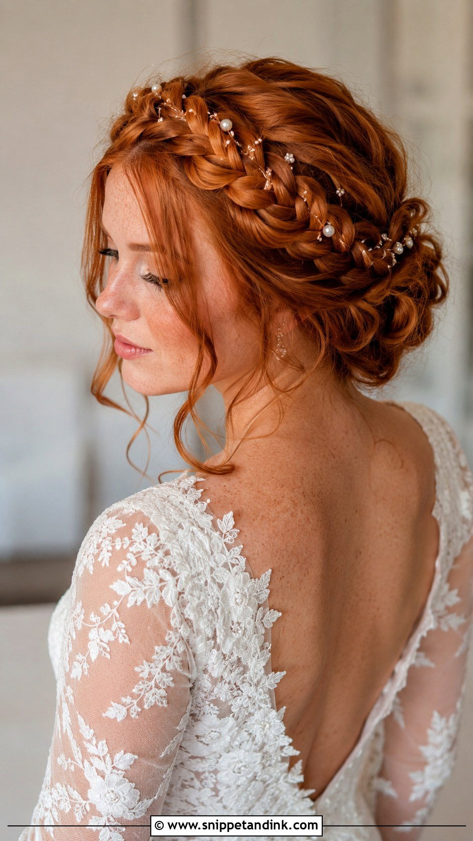 Redhead Bridal Braided Crown - Snippet and Ink - 15 Redhead Bridal Hair Ideas