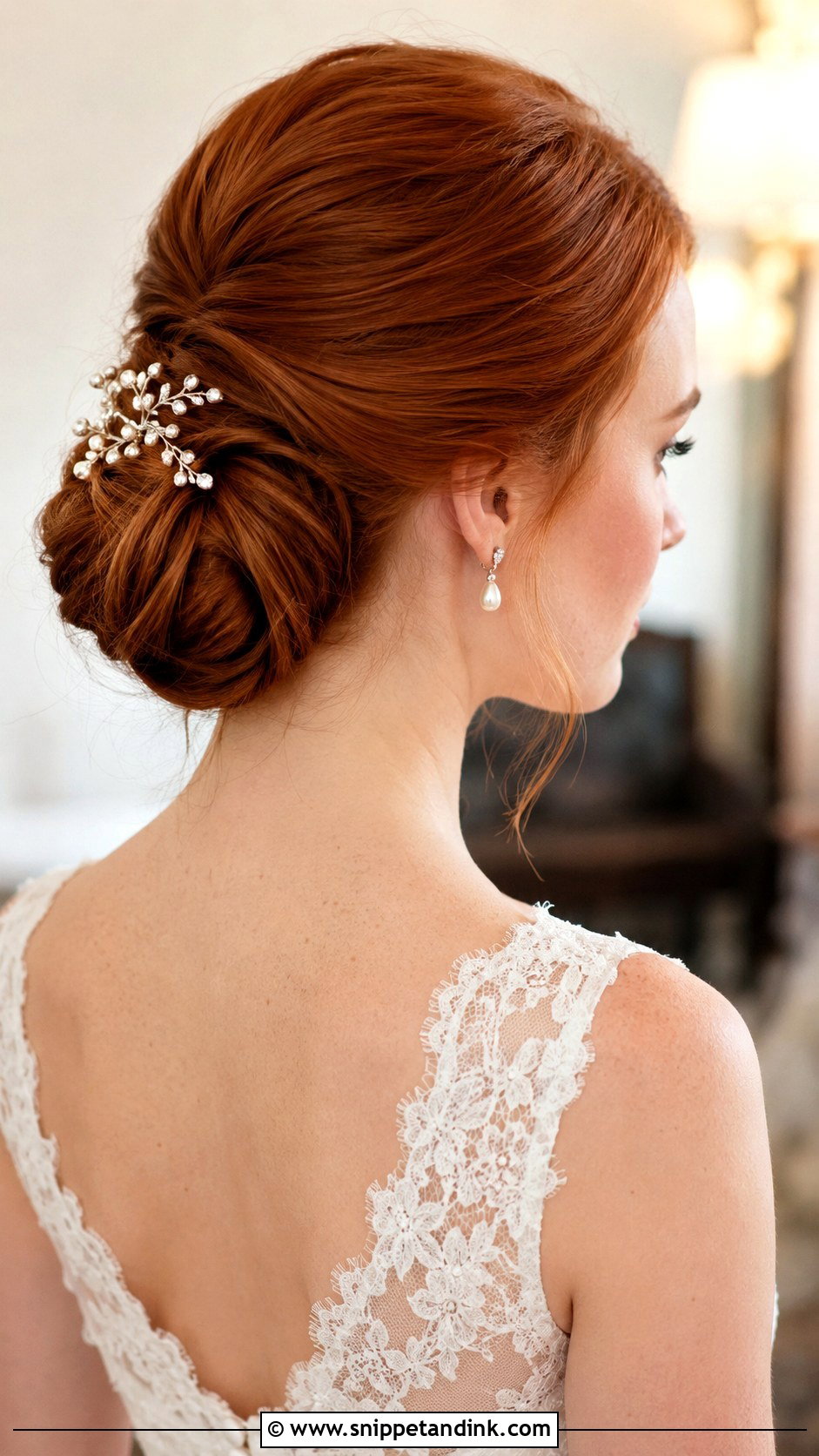 Redhead Bridal Chignon - Snippet and Ink - 15 Redhead Bridal Hair Ideas