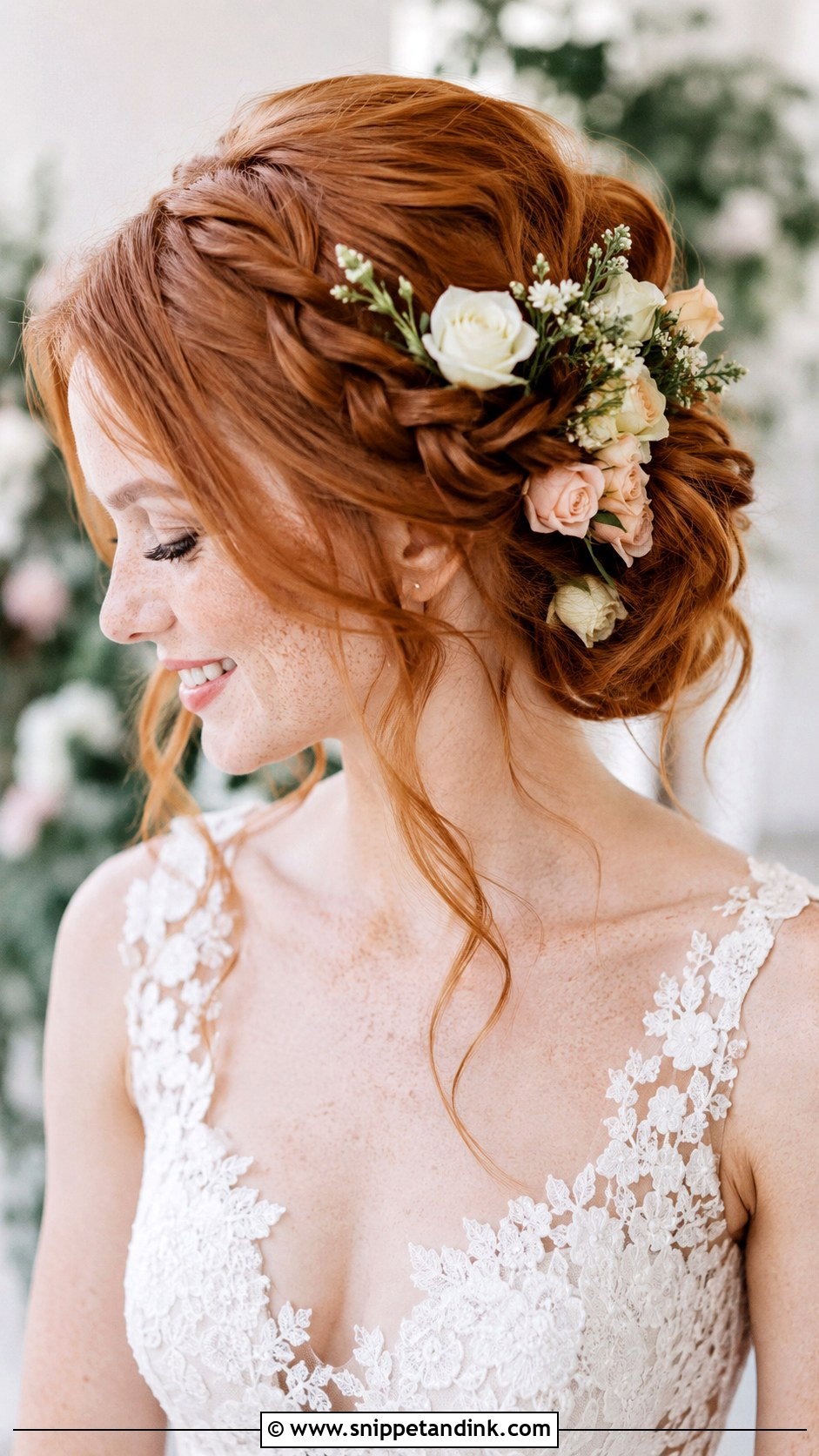 Redhead Bridal Hair With Flowers - Snippet and Ink - 15 Redhead Bridal Hair Ideas