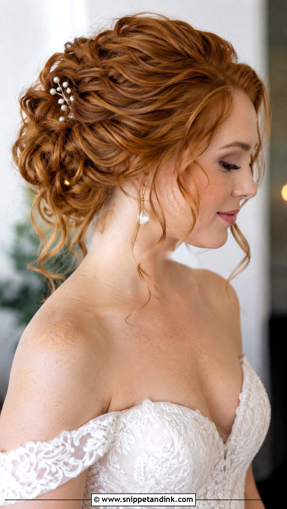 Redhead Bridal Messy Updo - Snippet and Ink - 15 Redhead Bridal Hair Ideas