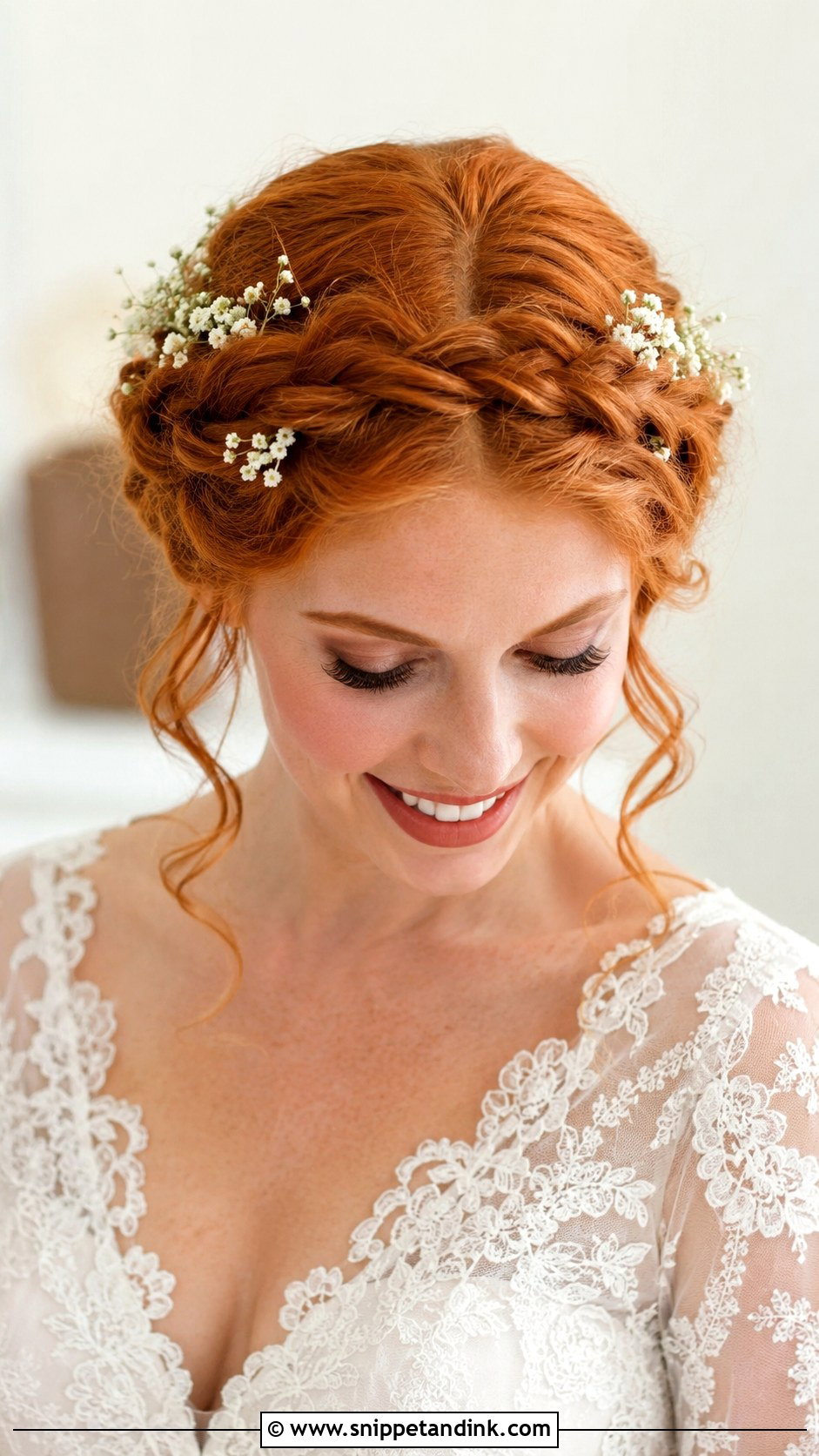 Redhead Bride Crown Braid - Snippet and Ink - 15 Redhead Bride Hairstyles