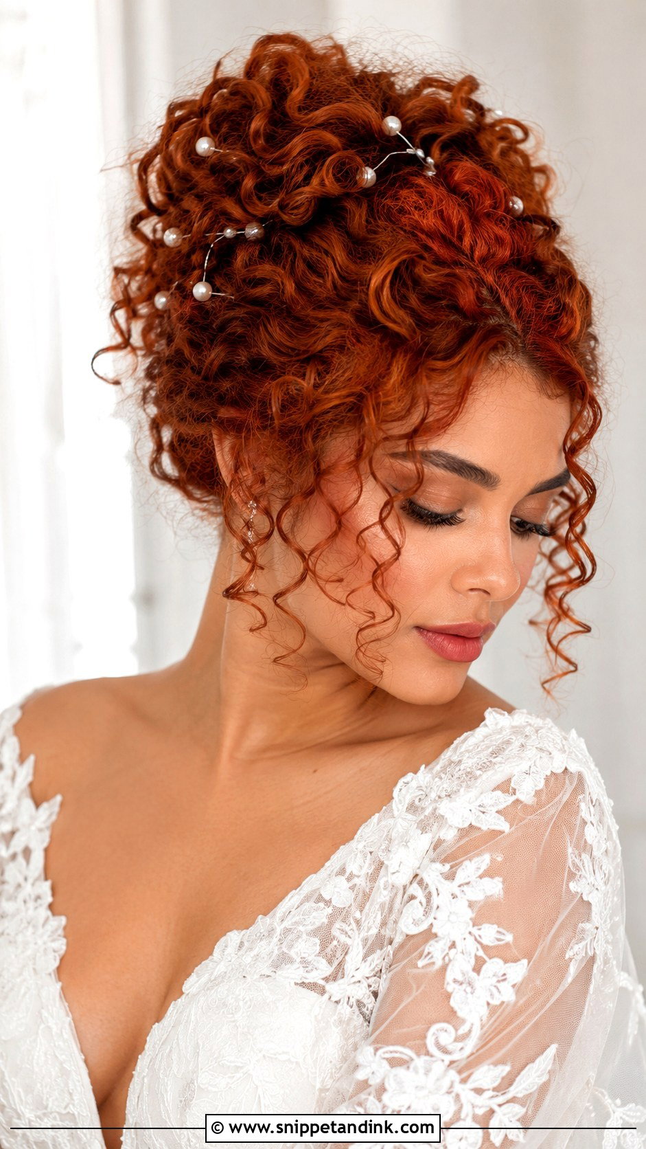 Redhead Bride Curly Updo - Snippet and Ink - 15 Redhead Bride Hairstyles