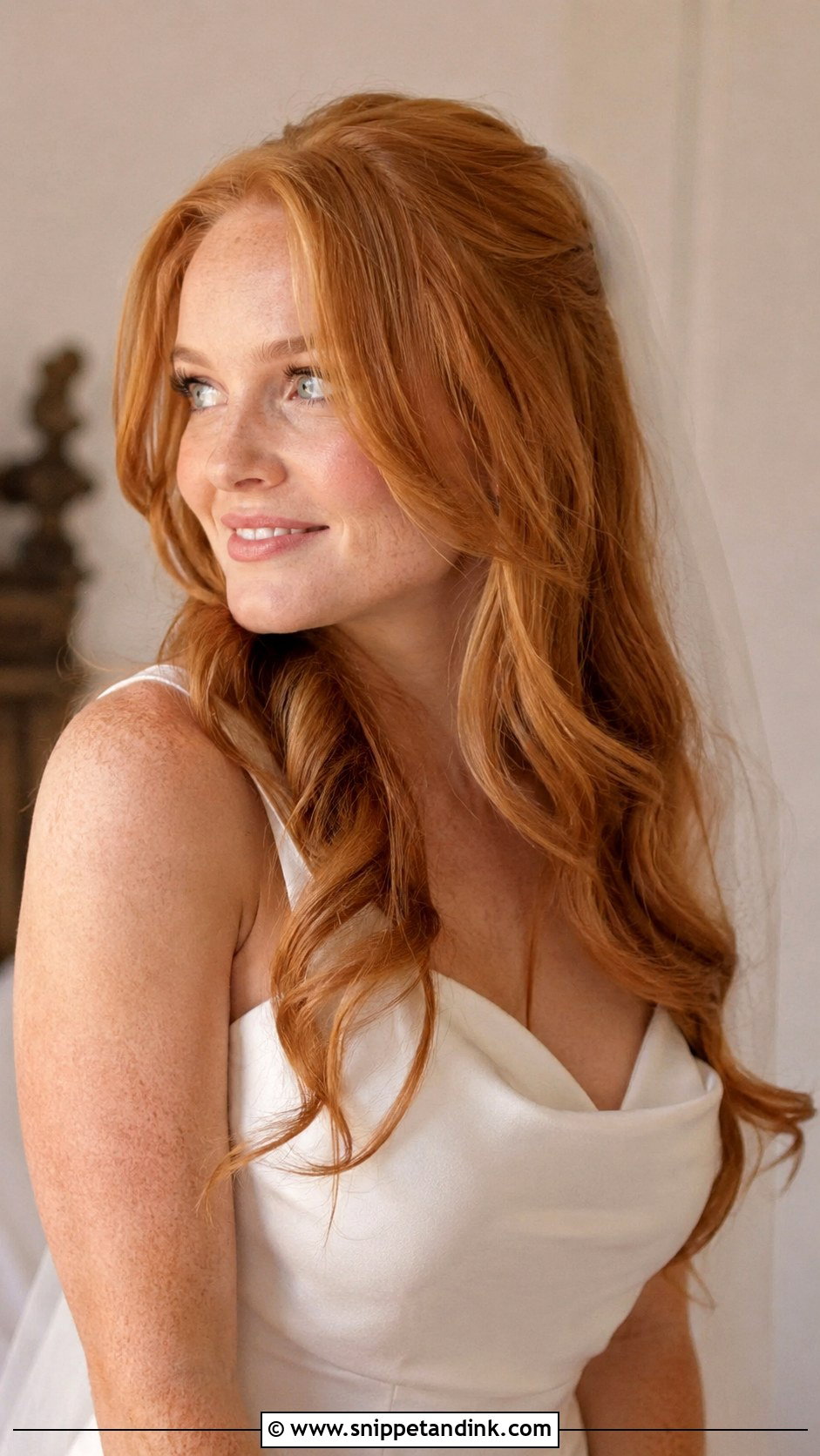 Redhead Bride Loose Curls - Snippet and Ink - 15 Redhead Bride Hairstyles