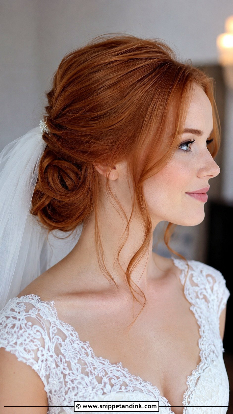 Redhead Bride Low Bun - Snippet and Ink - 15 Redhead Bride Hairstyles