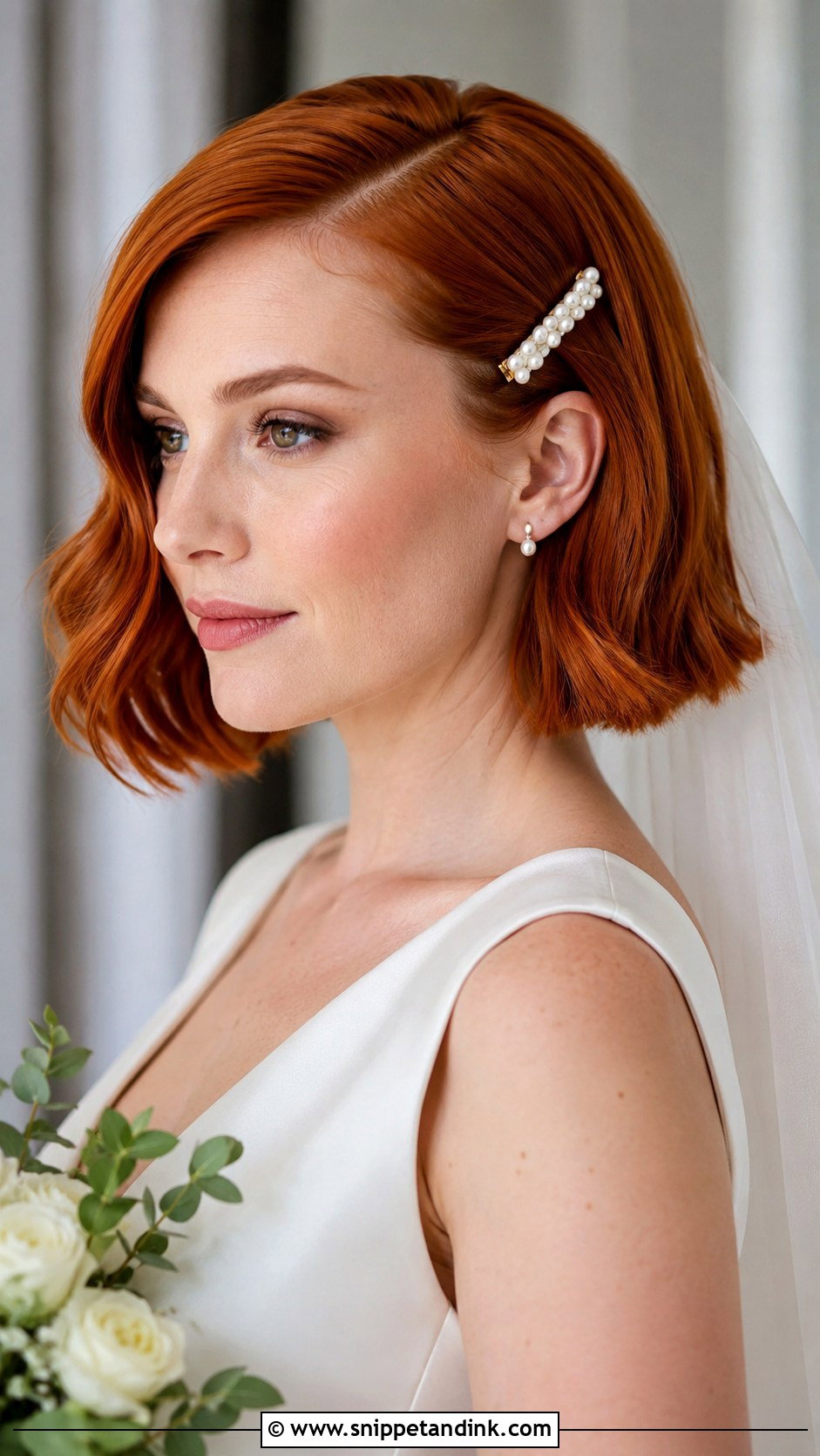 Redhead Bride Short Bob Hair - Snippet and Ink - 15 Redhead Bride Hairstyles
