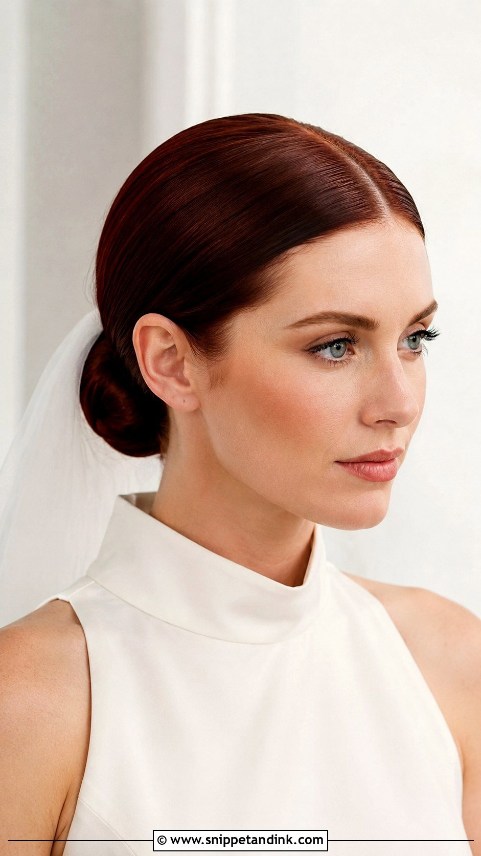 Redhead Bride Sleek Bun - Snippet and Ink - 15 Redhead Bride Hairstyles