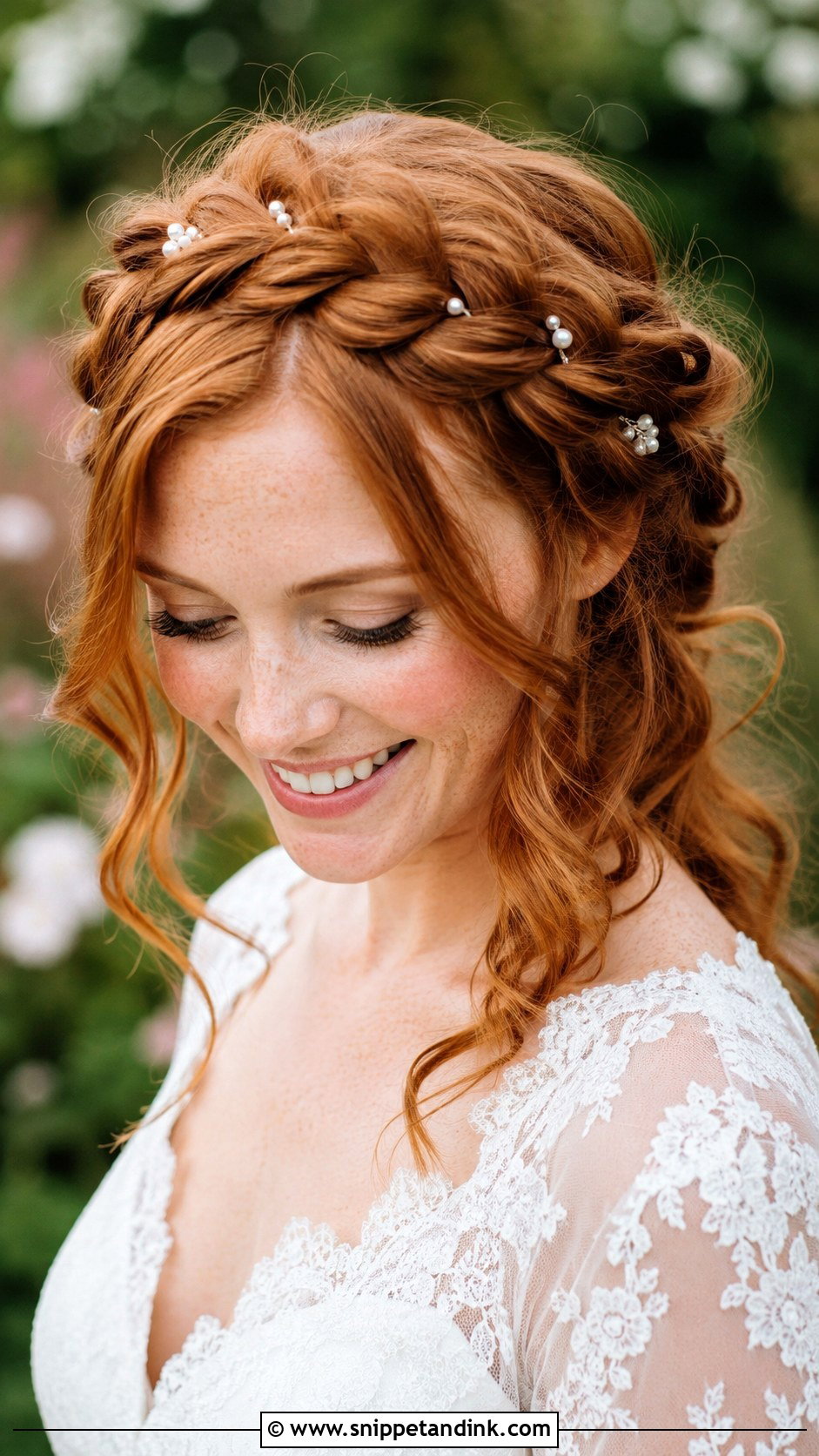 Redhead Wedding Braided Crown - Snippet and Ink - 15 Red Head Wedding Hair Ideas