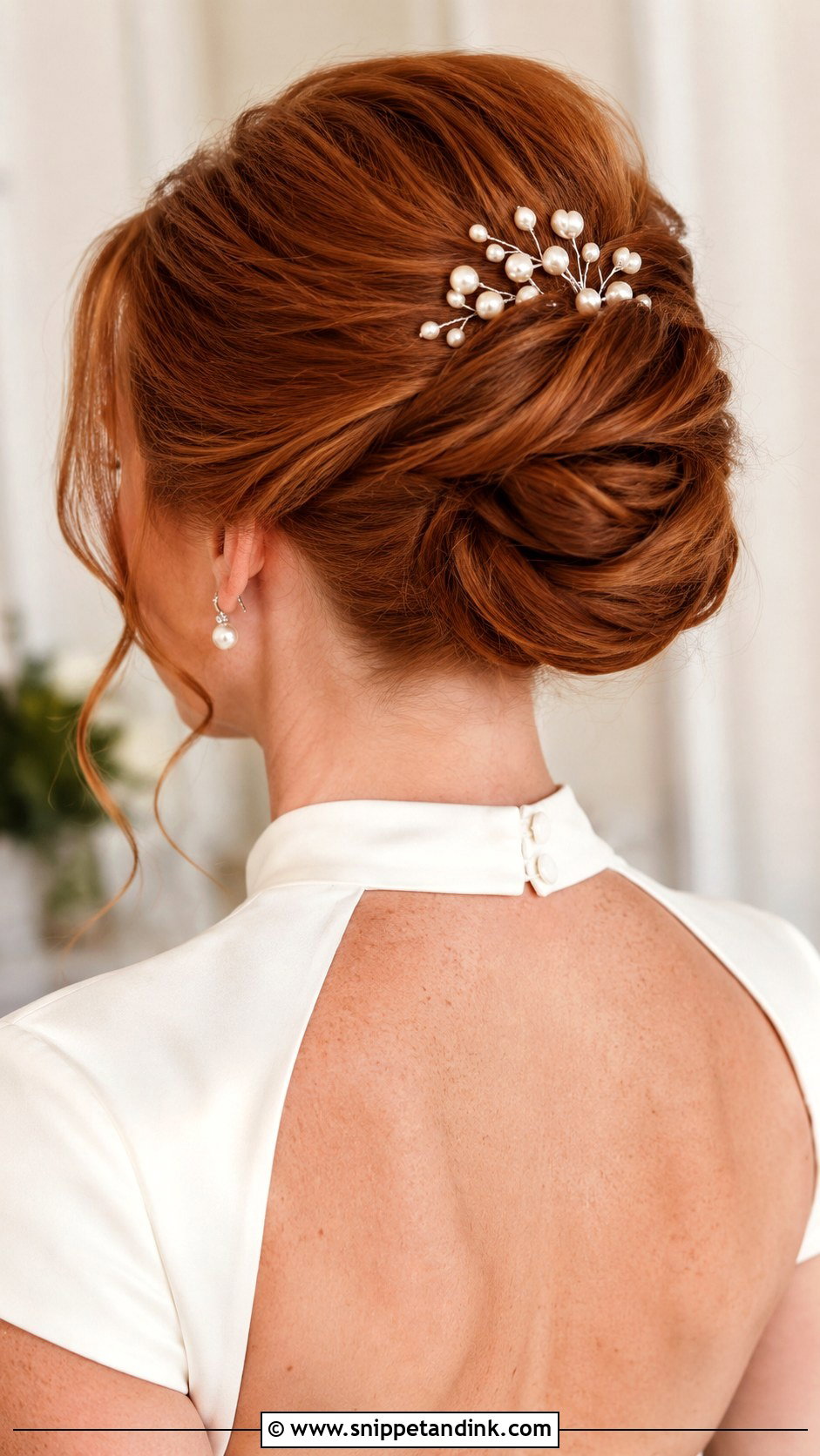 Redhead Wedding Chignon - Snippet and Ink - 15 Red Head Wedding Hair Ideas