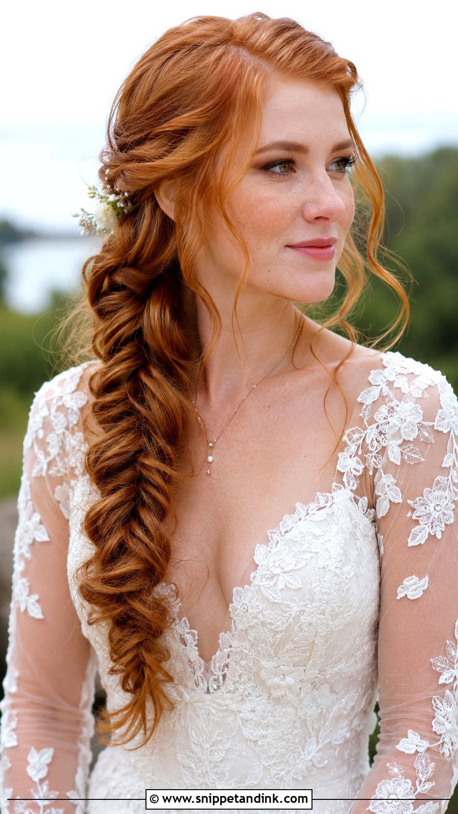 Redhead Wedding Fishtail Braid - Snippet and Ink - 15 Red Head Wedding Hair Ideas