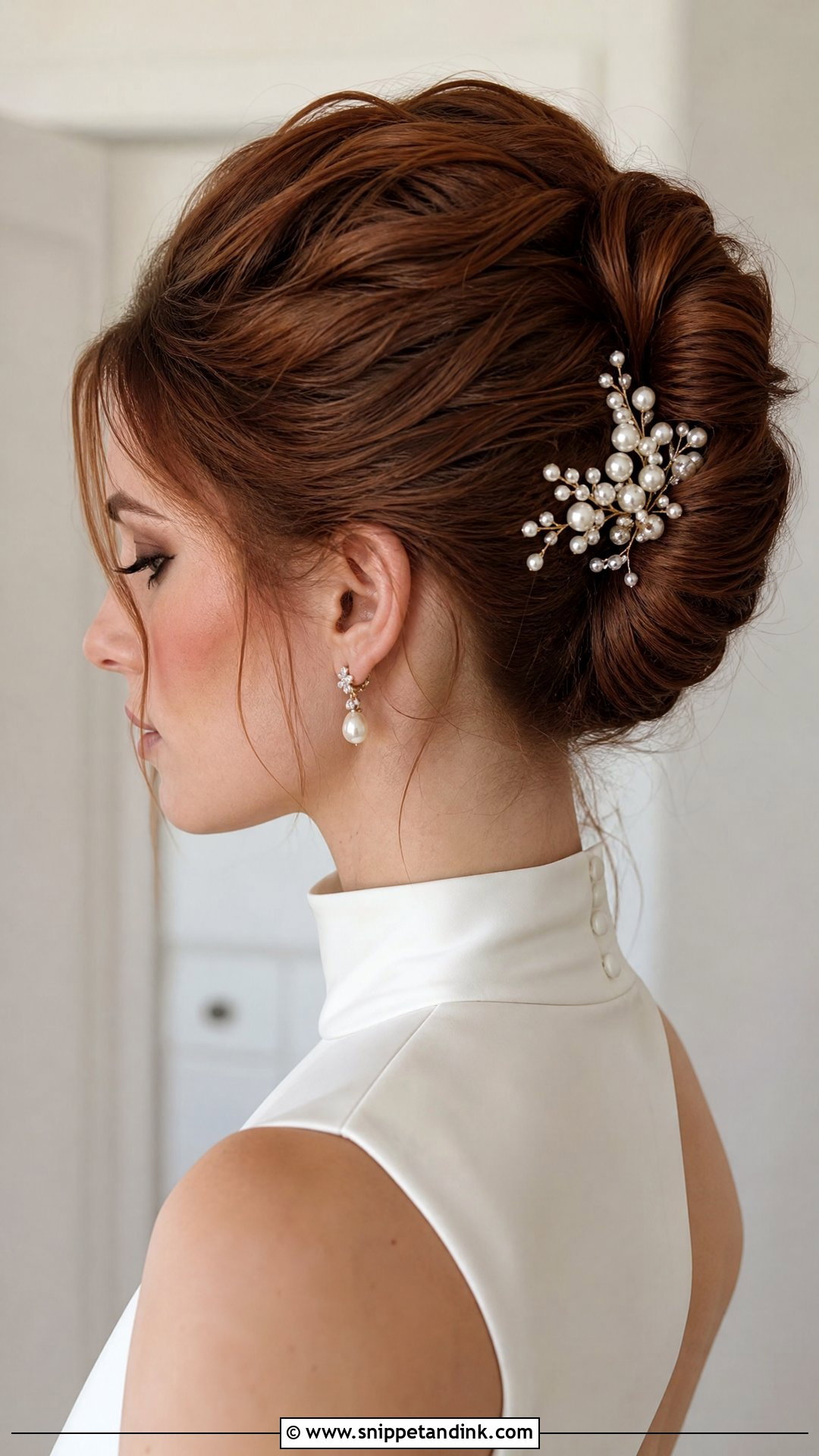 Redhead Wedding Hair With A French Twist - Snippet and Ink - 20 Redhead Wedding Hair Ideas
