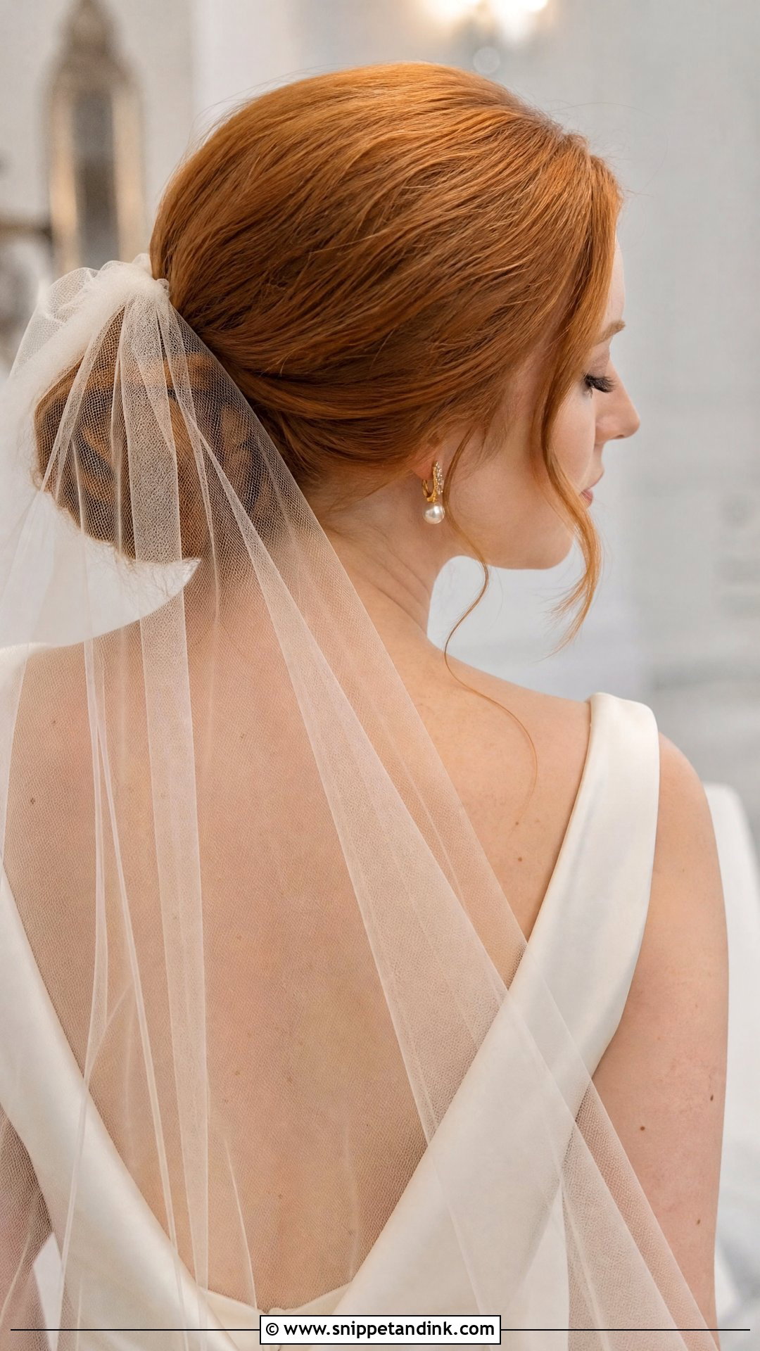Redhead Wedding Hair With A Veil - Snippet and Ink - 20 Redhead Wedding Hair Ideas