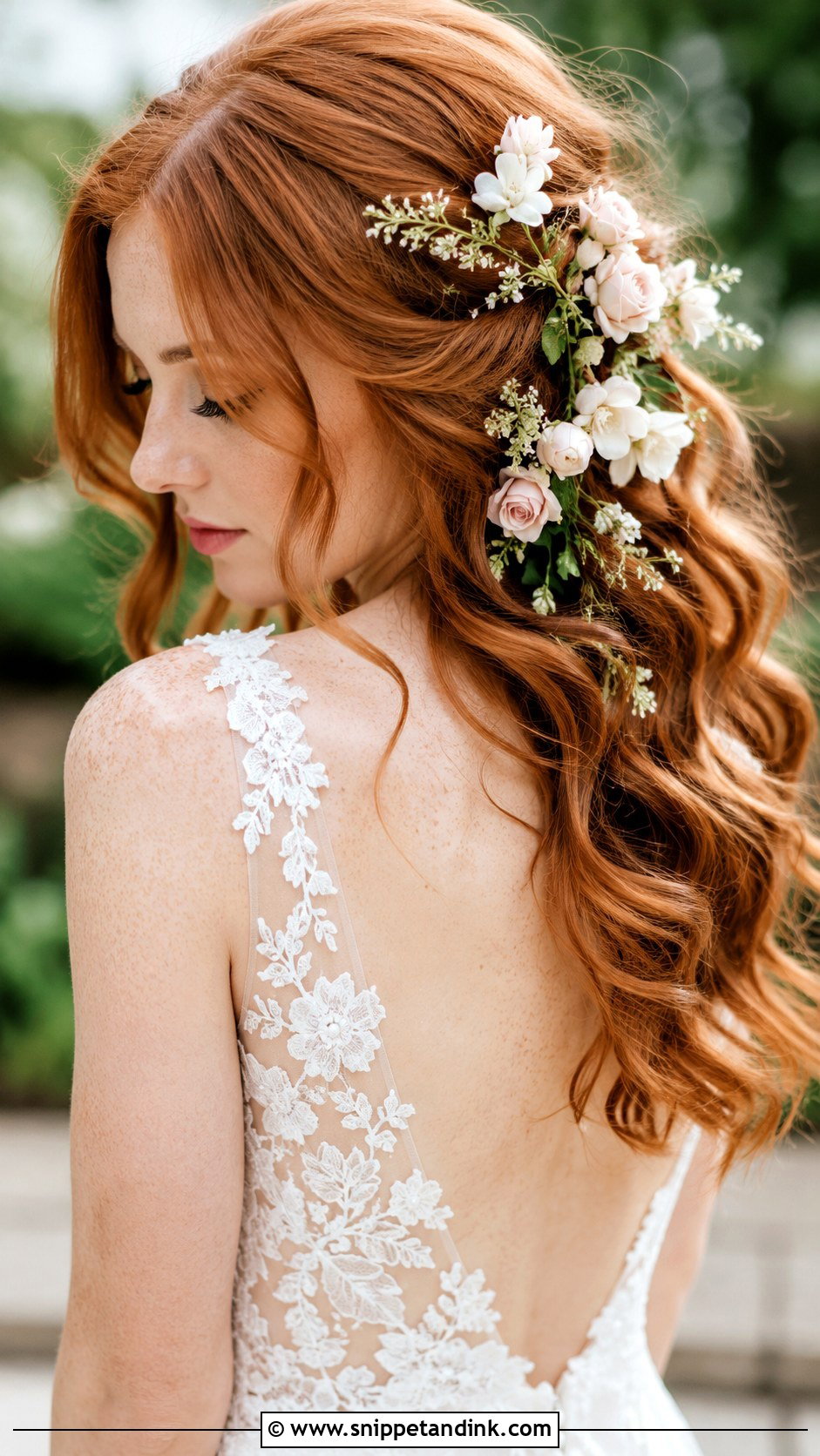 Redhead Wedding Hair With Flowers - Snippet and Ink - 15 Red Head Wedding Hair Ideas