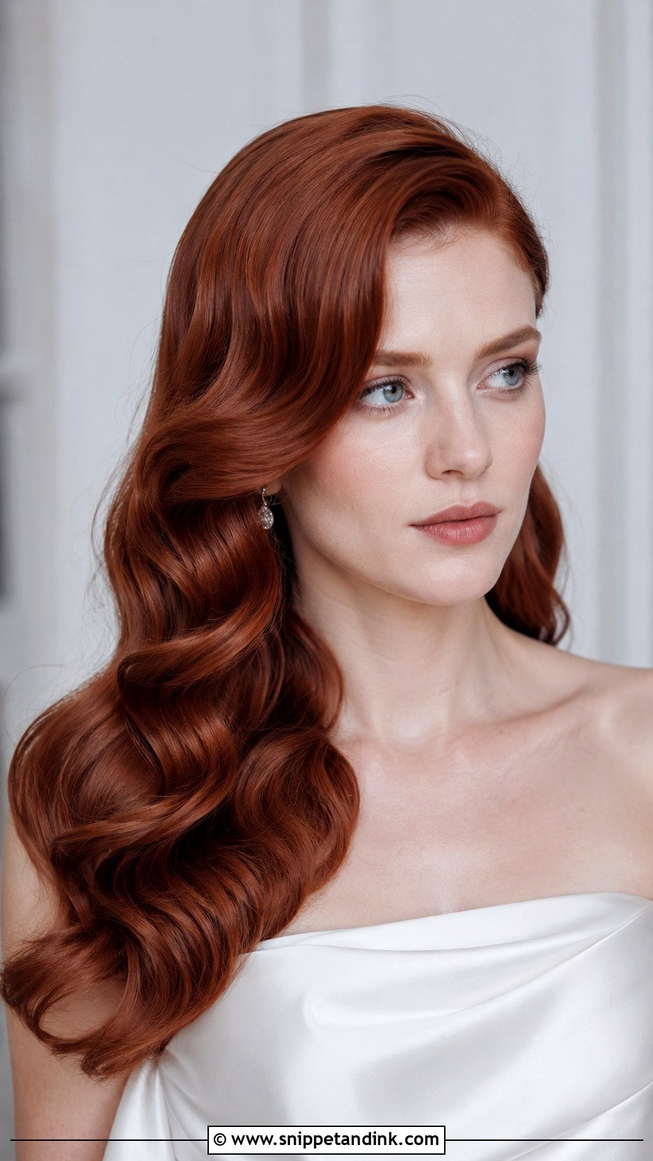 Redhead Wedding Hollywood Waves - Snippet and Ink - 15 Red Head Wedding Hair Ideas