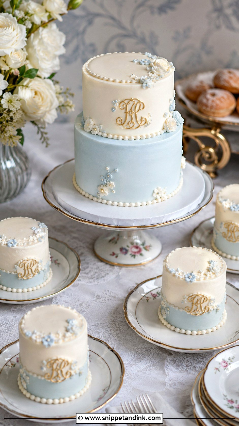 Regency Wedding Cake With Mini Tiers - Snippet and Ink - 20 Regency Wedding Cake Ideas