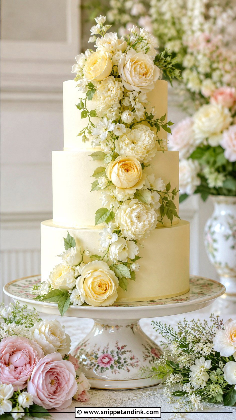 Regency Wedding Cake With Sugar Flowers - Snippet and Ink - 20 Regency Wedding Cake Ideas