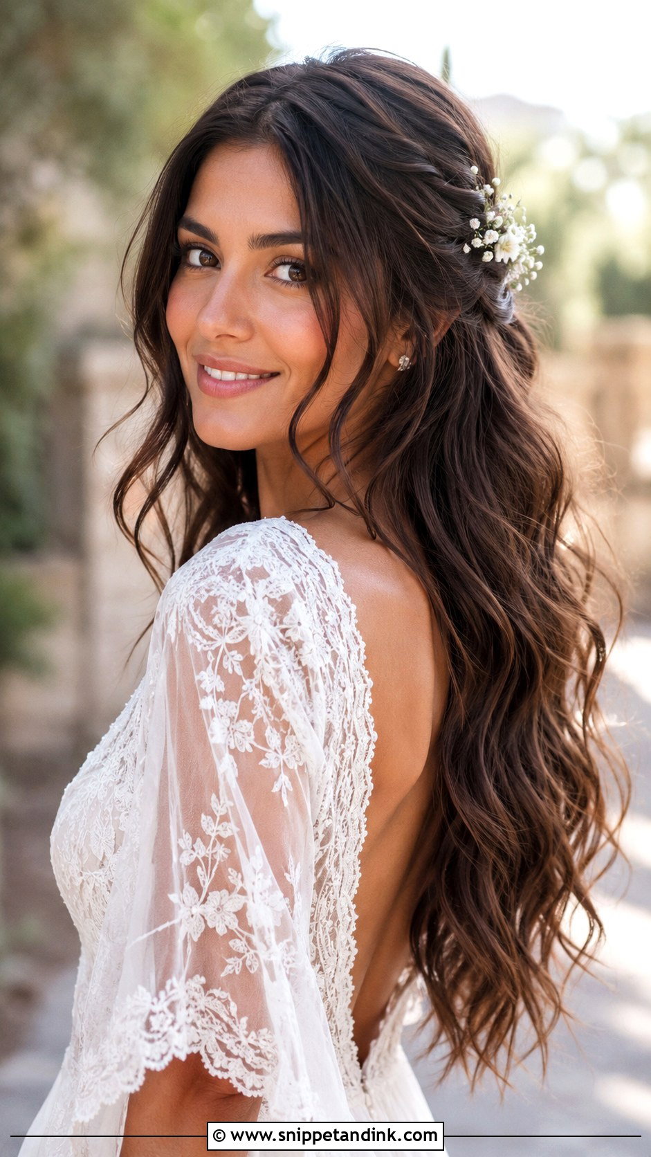 Relaxed Bridal Boho Waves - Snippet and Ink - 15 Relaxed Bridal Hair Ideas