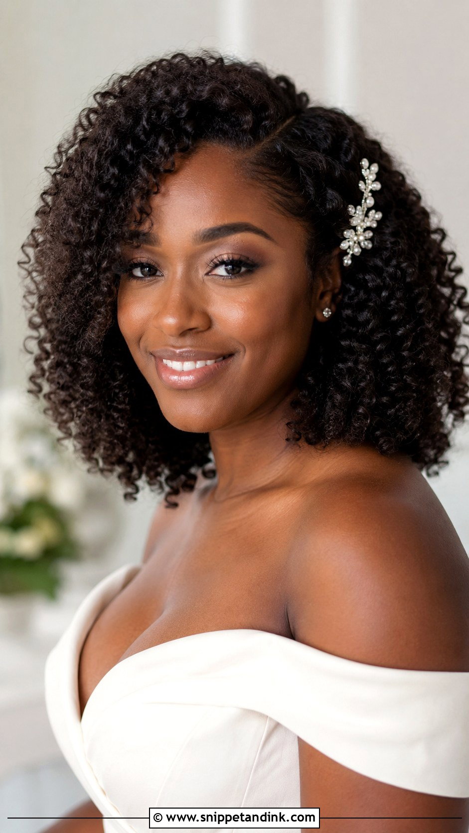 Relaxed Bridal Natural Curls - Snippet and Ink - 15 Relaxed Bridal Hair Ideas