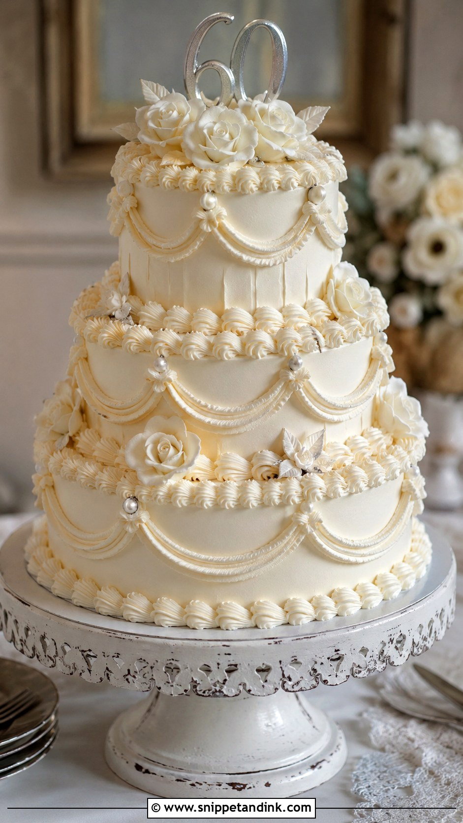 Replica Wedding Cake - Snippet and Ink - 20 60th Wedding Anniversary Cakes