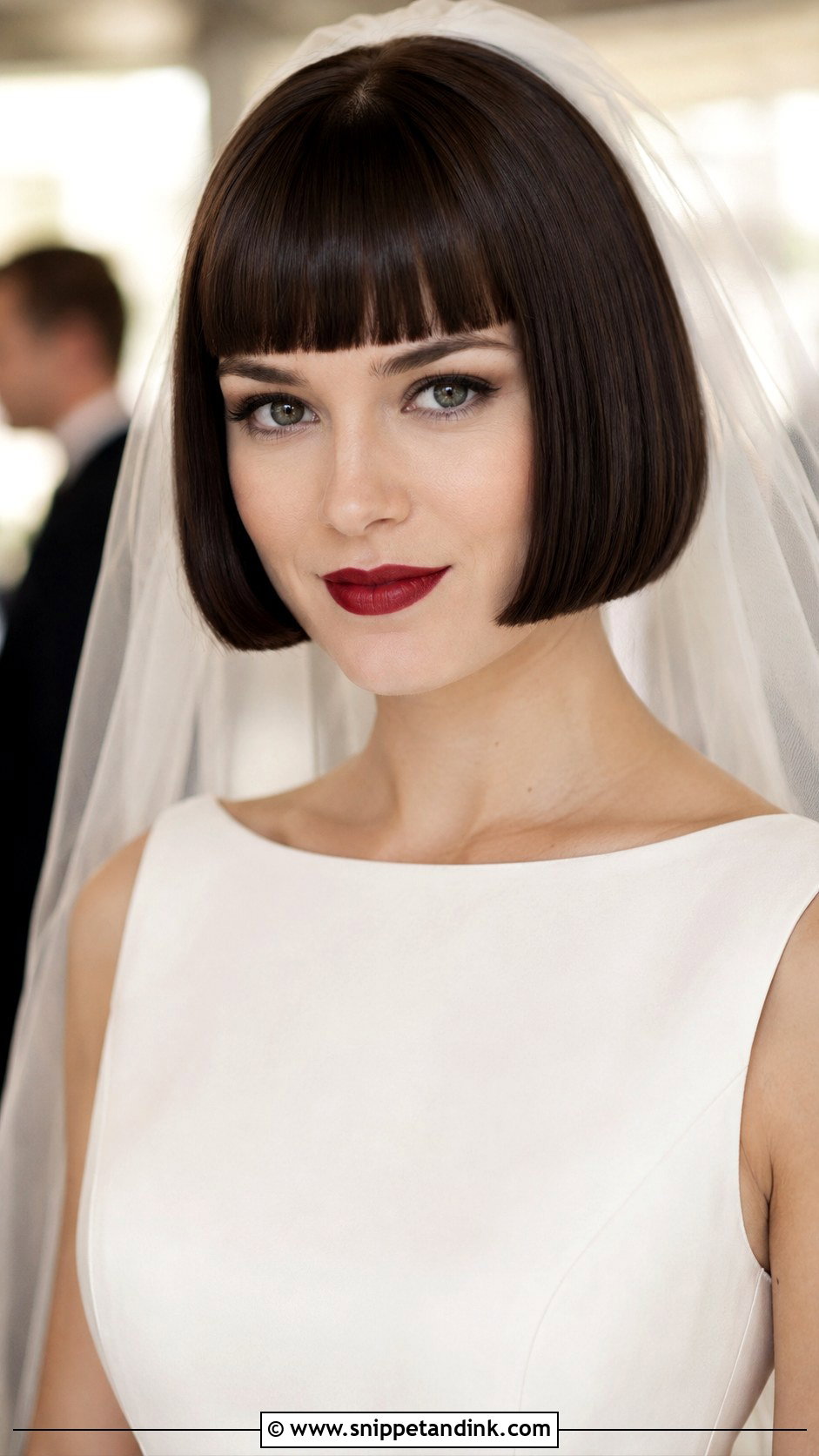 Retro Bob with Bangs - Snippet and Ink - 30 Short Hair Wedding Ideas