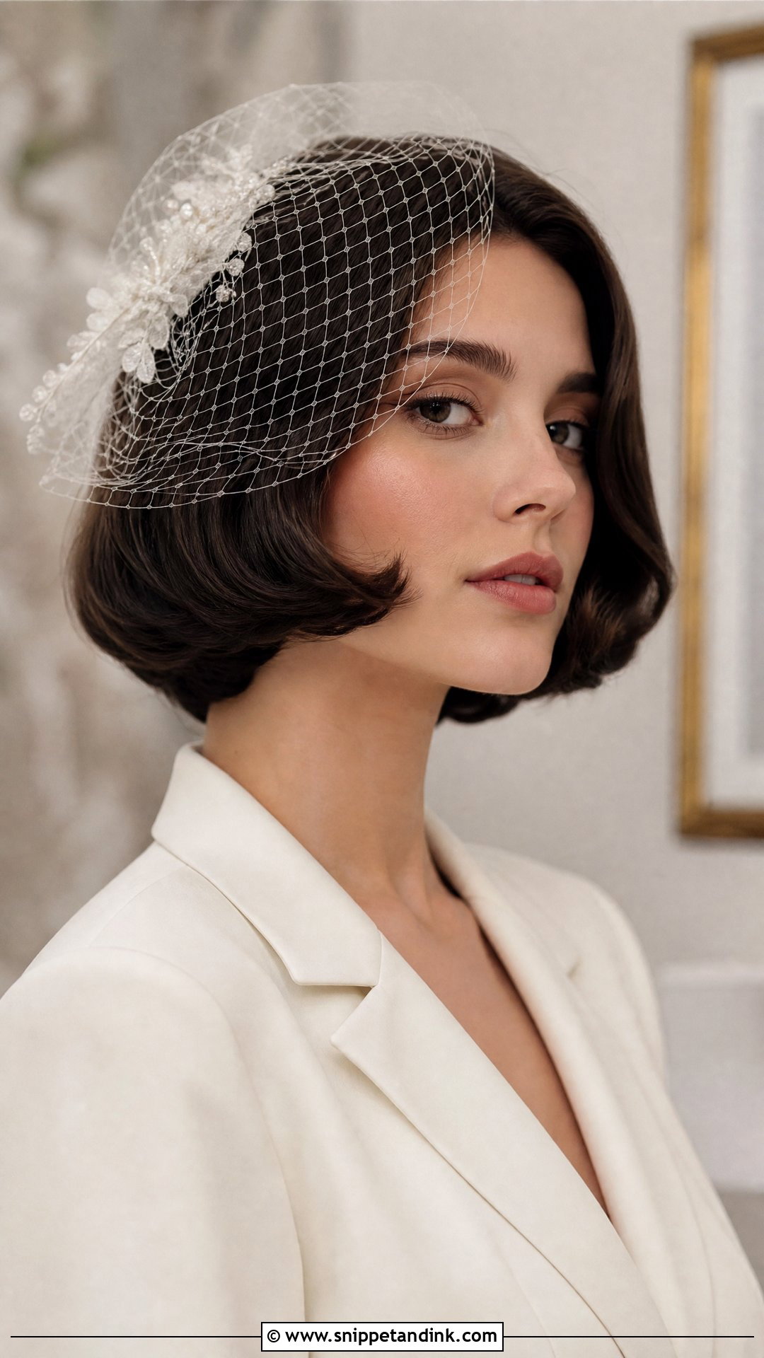 Retro Bridal Bob With Veil - Snippet and Ink - 20 Retro Bridal Hair Ideas