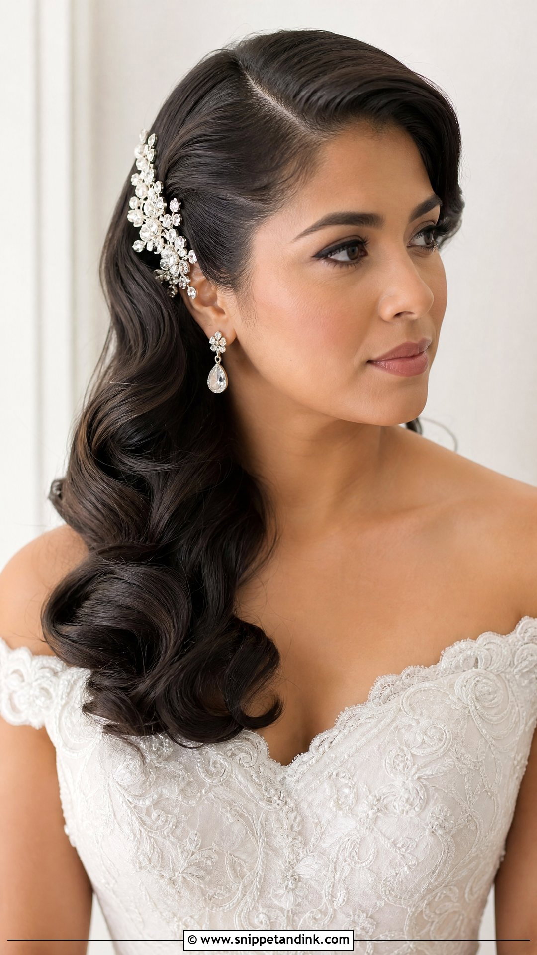Retro Bridal Side Swept Hair - Snippet and Ink - 20 Retro Bridal Hair Ideas