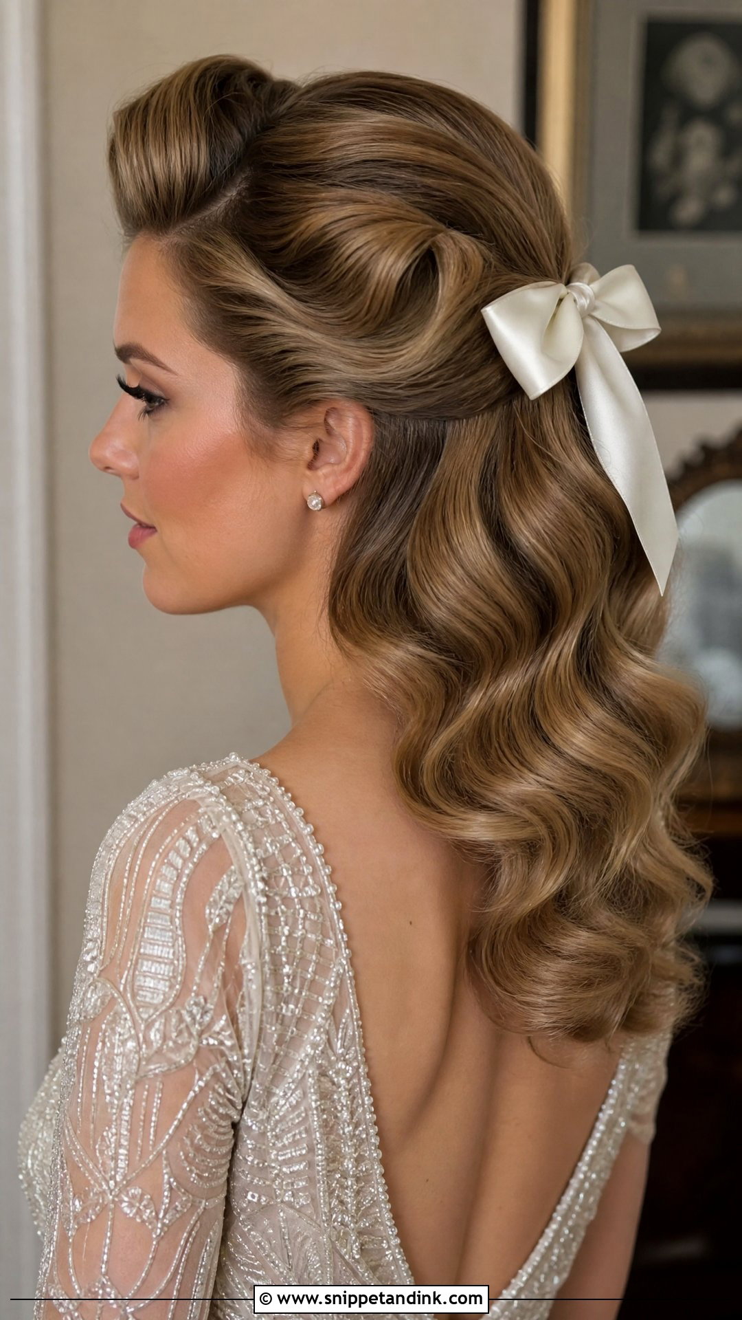 Retro Half Up Wedding Hairstyle - Snippet and Ink - 20 Half-Up Bridal Hairstyles