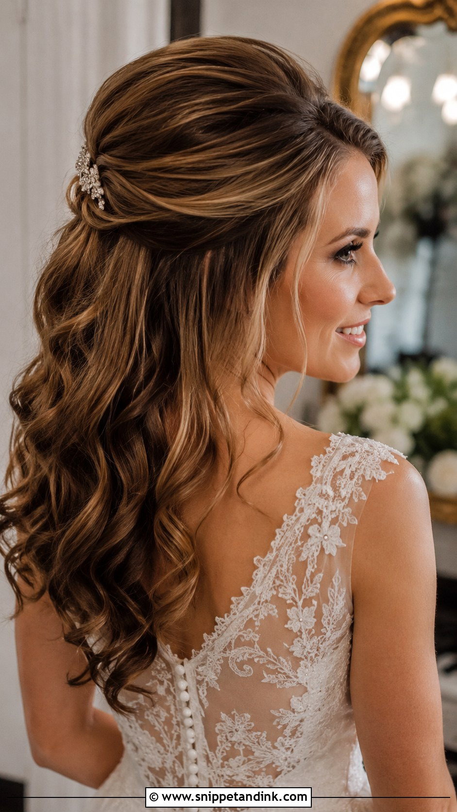 Retro Half Up with Bouffant - Snippet and Ink - 25 Vintage Bridal Hair Ideas