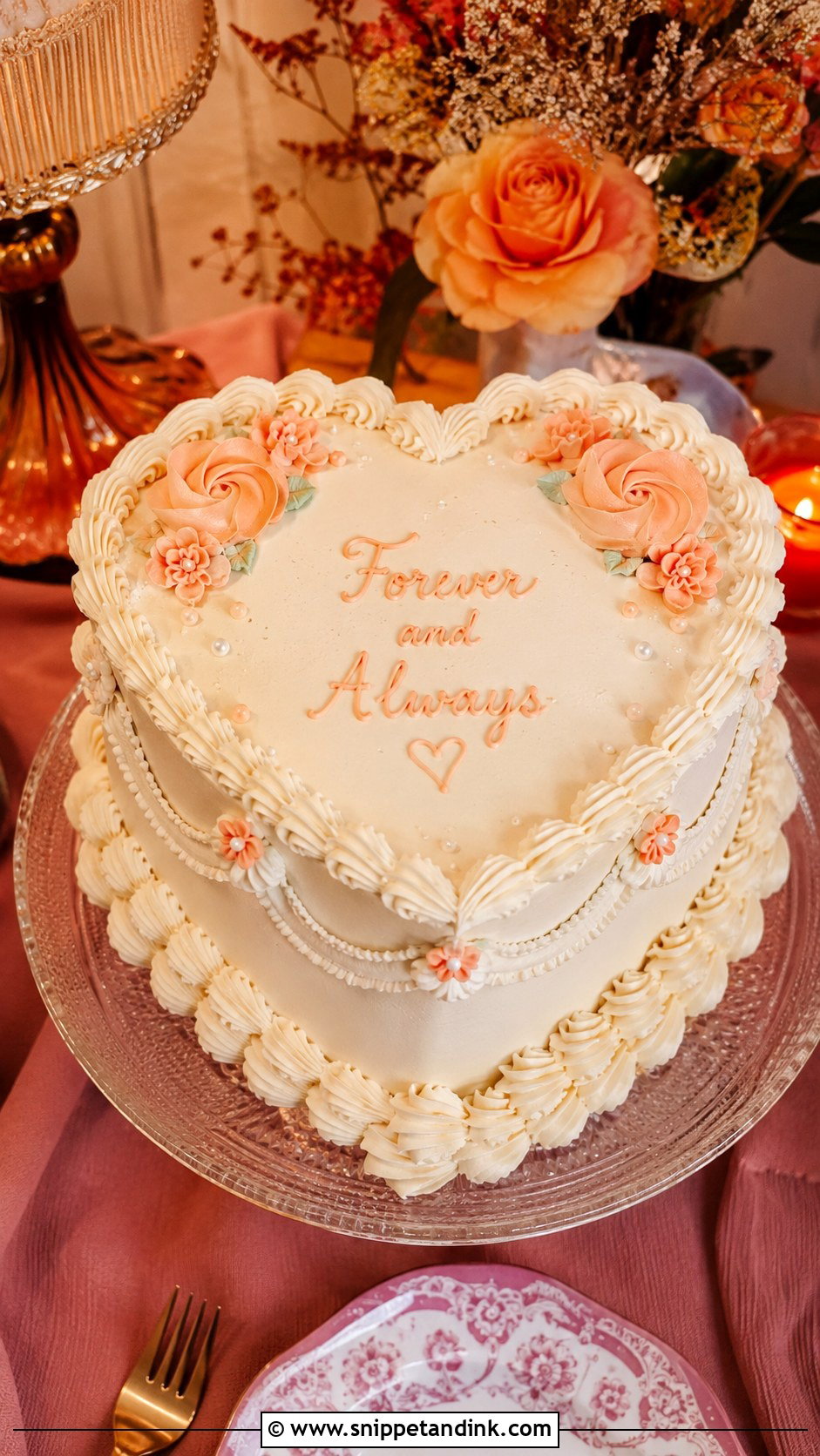 Retro Heart Wedding Cake - Snippet and Ink - 20 Groovy Wedding Cake Ideas