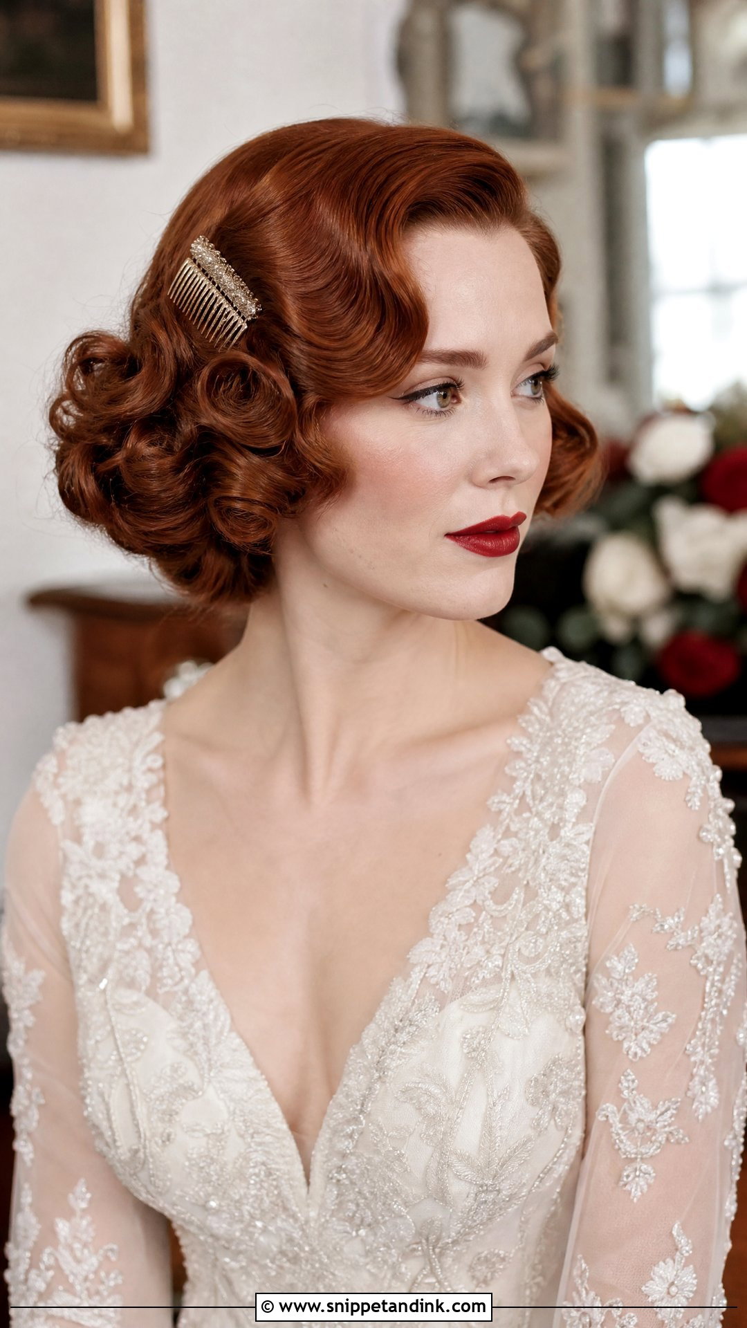 Retro Pin Curls Bob - Snippet and Ink - 20 Wedding Hairstyle Shorthair Ideas