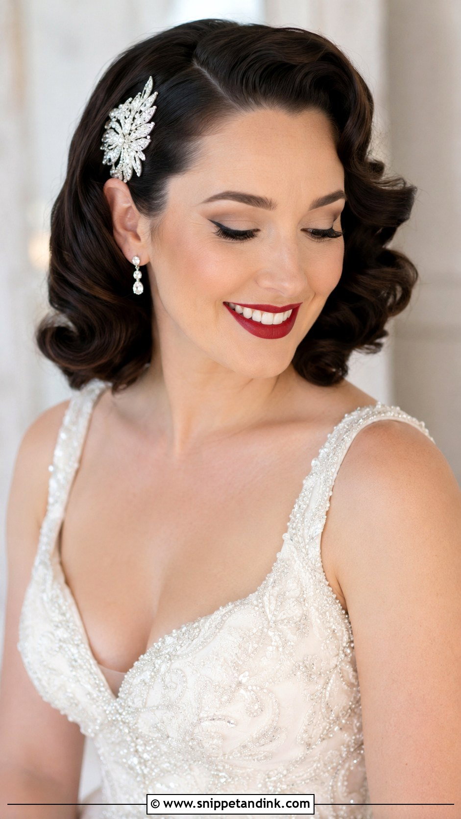 Retro Pin Curls for Wedding - Snippet and Ink - 25 Hair Styles for Short Hair for Weddings