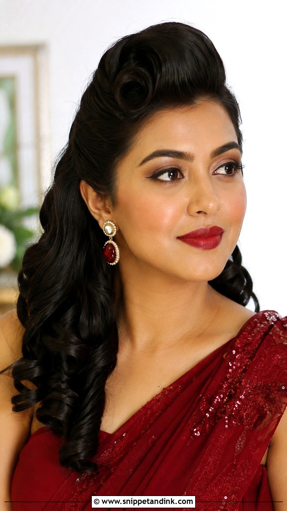 Retro Roll Open Curls for Indian Wedding - Snippet and Ink - 25 Curls Open Hairstyles Indian Wedding