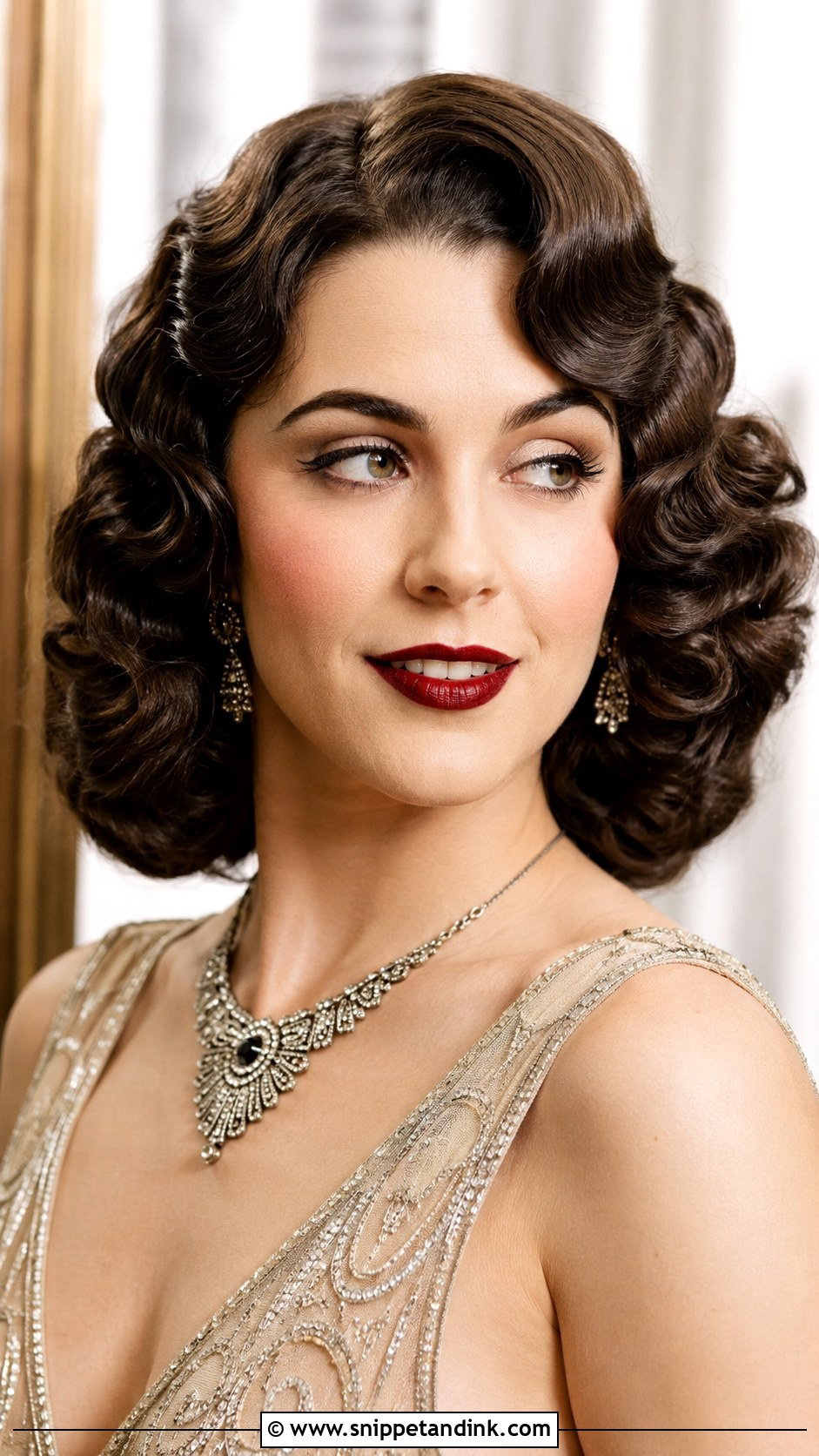 Retro Waves With Deep Curls - Snippet and Ink - 25 Vintage Waves Wedding Hair