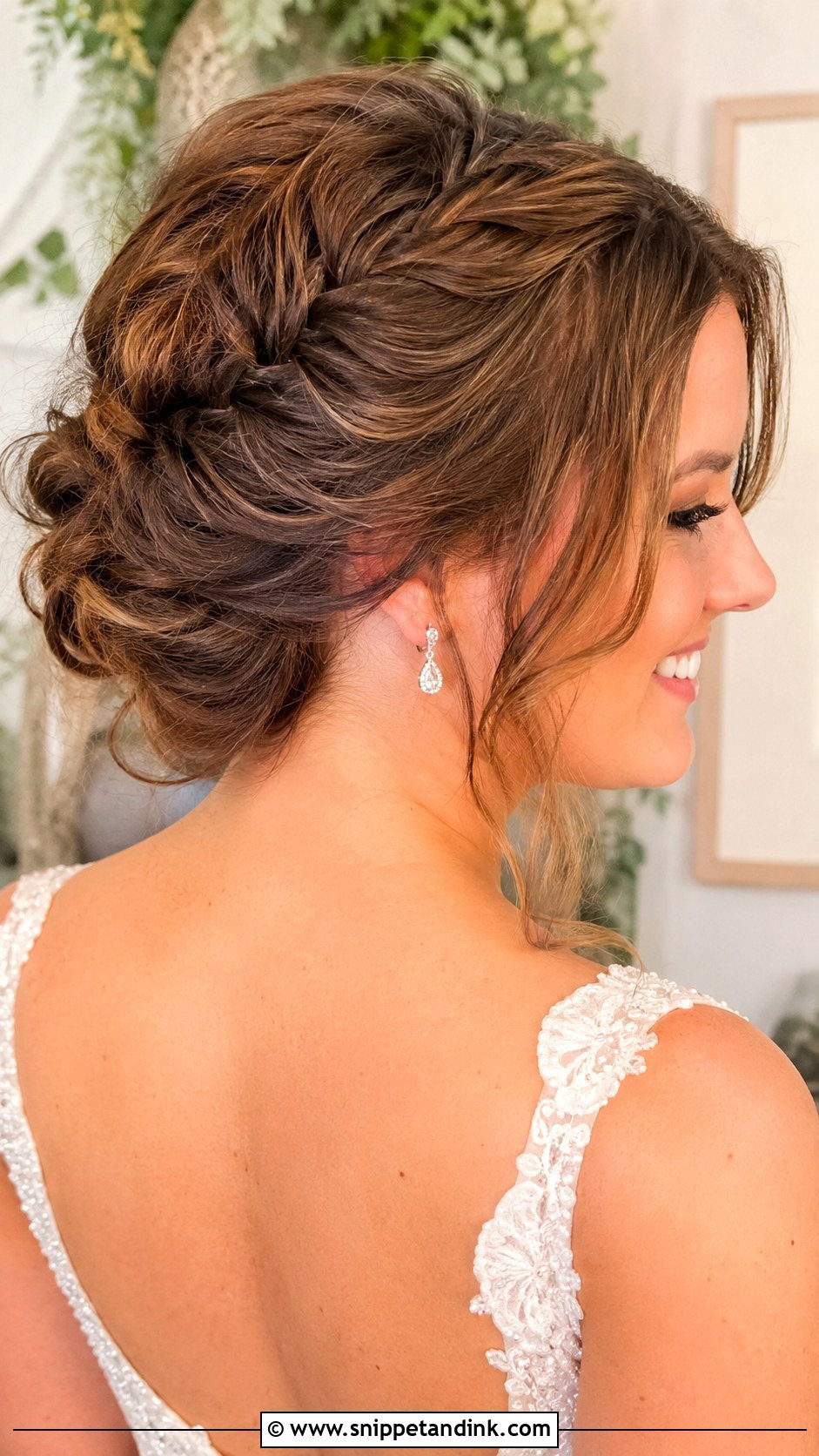 Reverse Fishtail Braid Updo - Snippet and Ink - 20 Updo Wedding Hairstyles for Short Hair