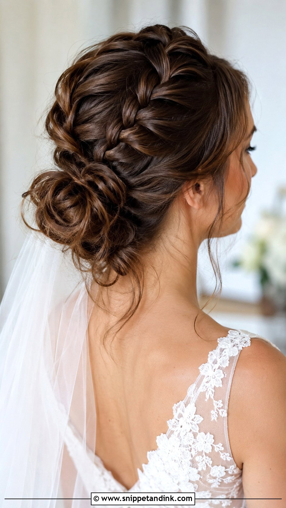 Reverse French Braid With Bun - Snippet and Ink - 20 Bridal Side Braid Ideas