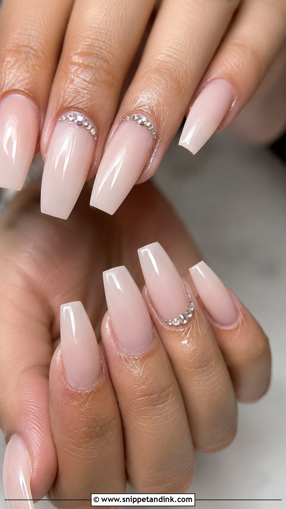 Rhinestone Accent Bridal Nails - Snippet and Ink - 20 Nail Art for Marriage Ideas