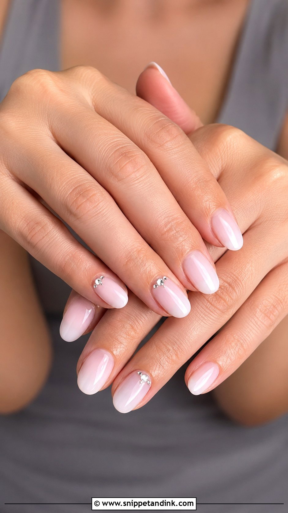 Rhinestone Accent Wedding Nails - Snippet and Ink - 20 Classy Bridal Sparkle Wedding Nails for Bride