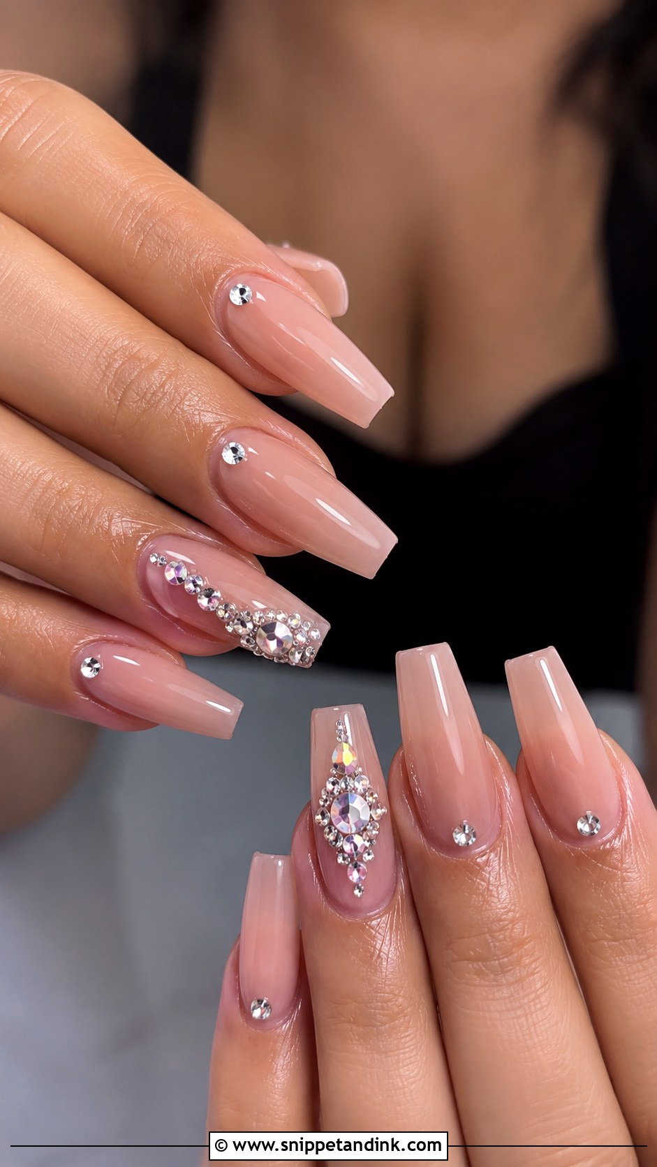 Rhinestone Acrylic Nails For Bride - Snippet and Ink - 20 Acrylic Nails for the Bride Wedding